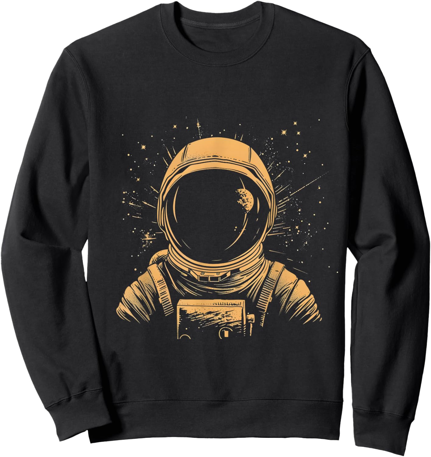 CosmoQuest Interstellar Minimalism Astronaut Portrait Black -Adults/ -Kids Cotton 65%/Polyester 35% Short Sleeve Small Sweatshirt - Sweatshirt | Black