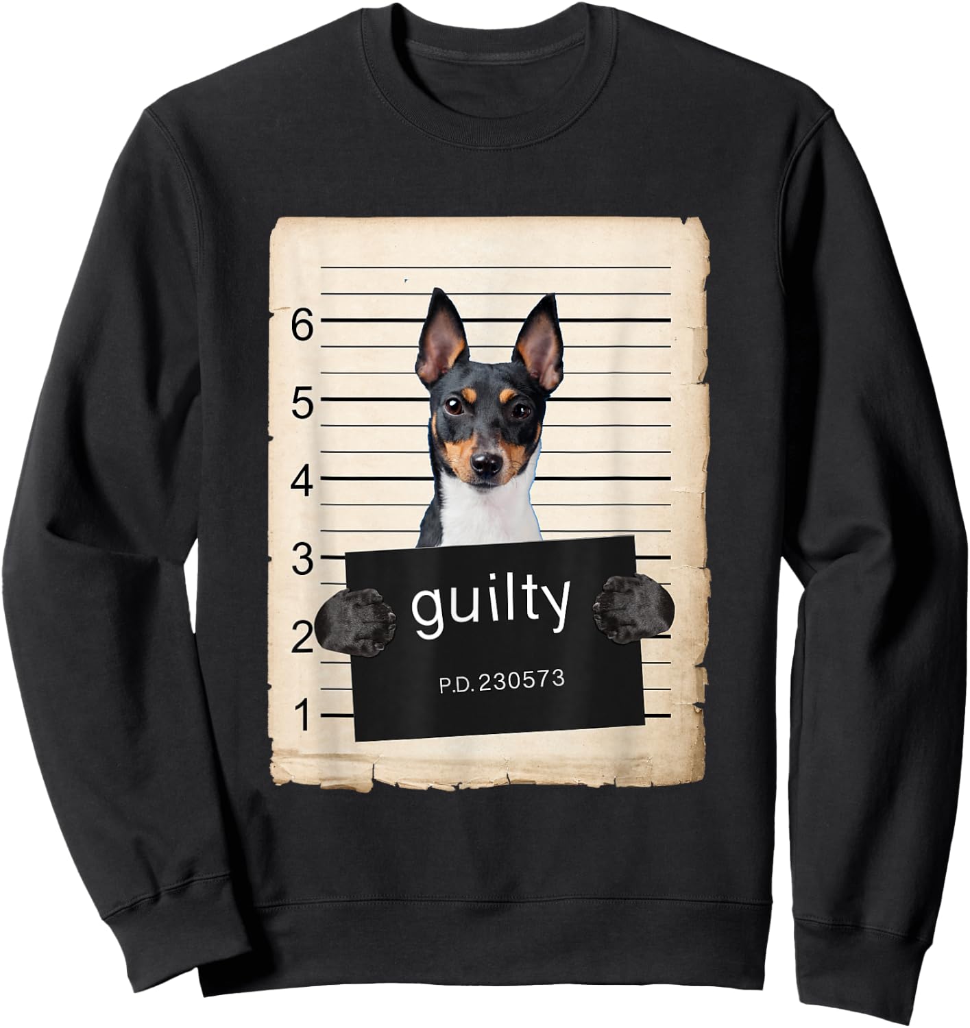Toy Fox Terrier Dog mug shot Sweatshirt - Sweatshirt | Black