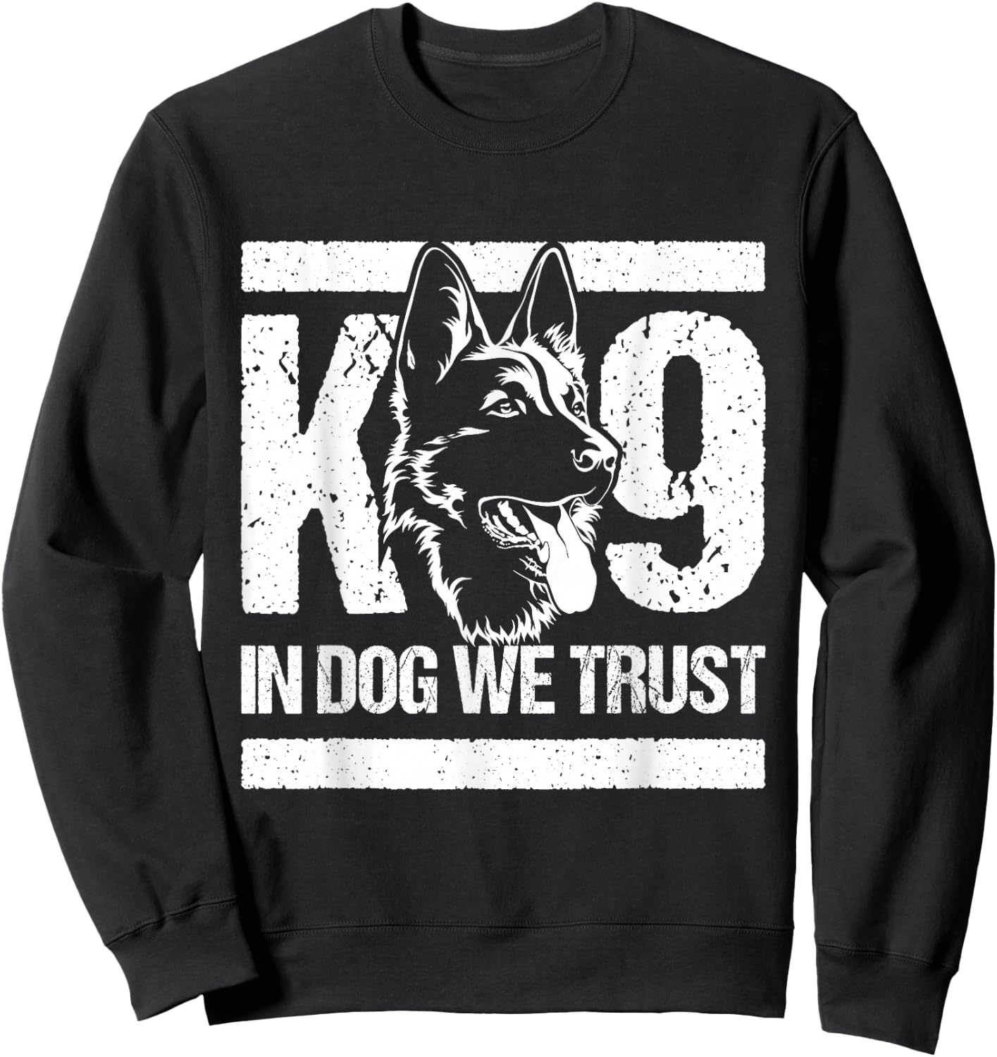 K-9 in Dogs We Trust - Blue Line K9 Dog Unit Police Officer Sweatshirt - Sweatshirt | Black