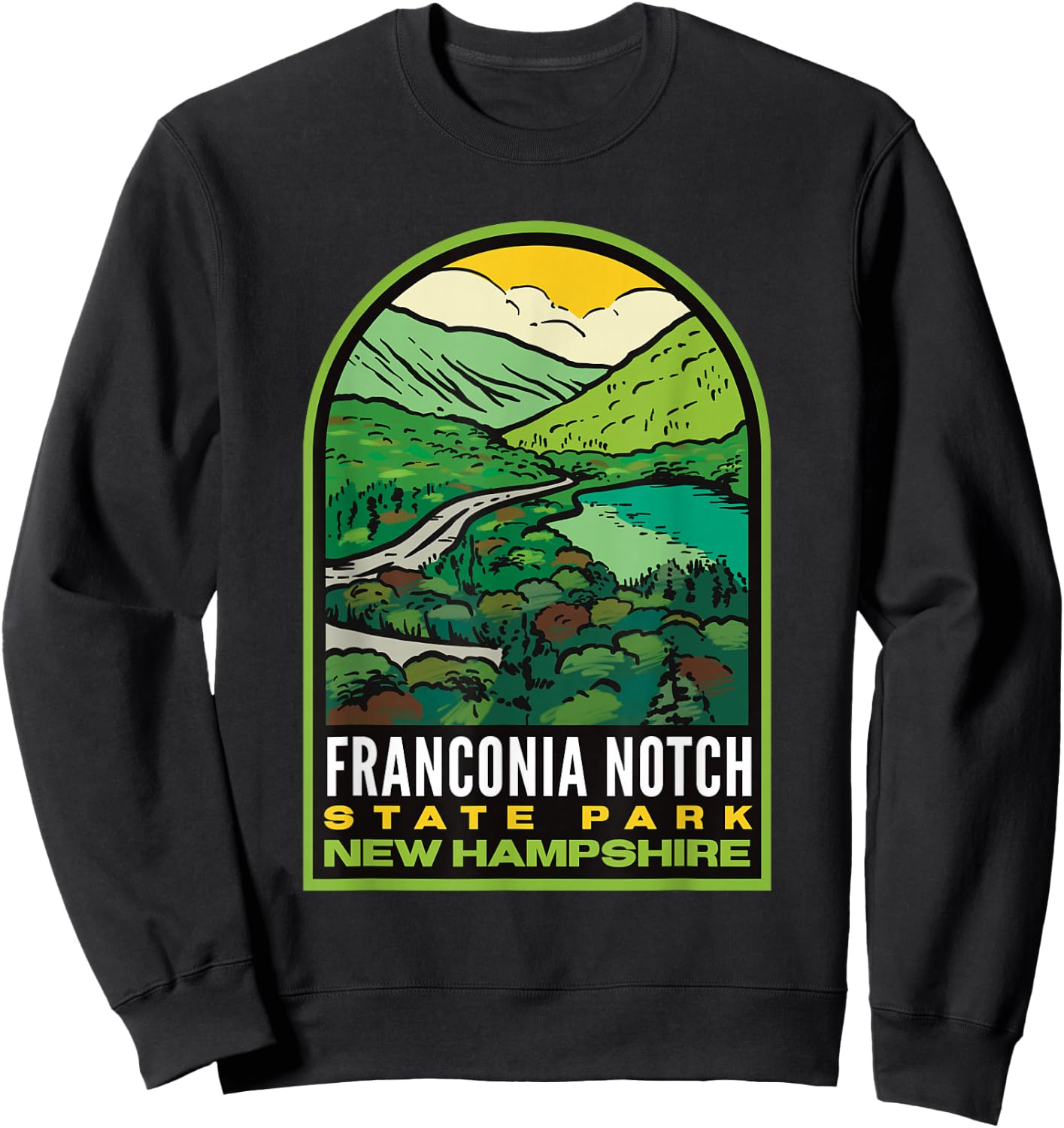 Franconia Notch State Park New Hampshire Sweatshirt - Sweatshirt | Black