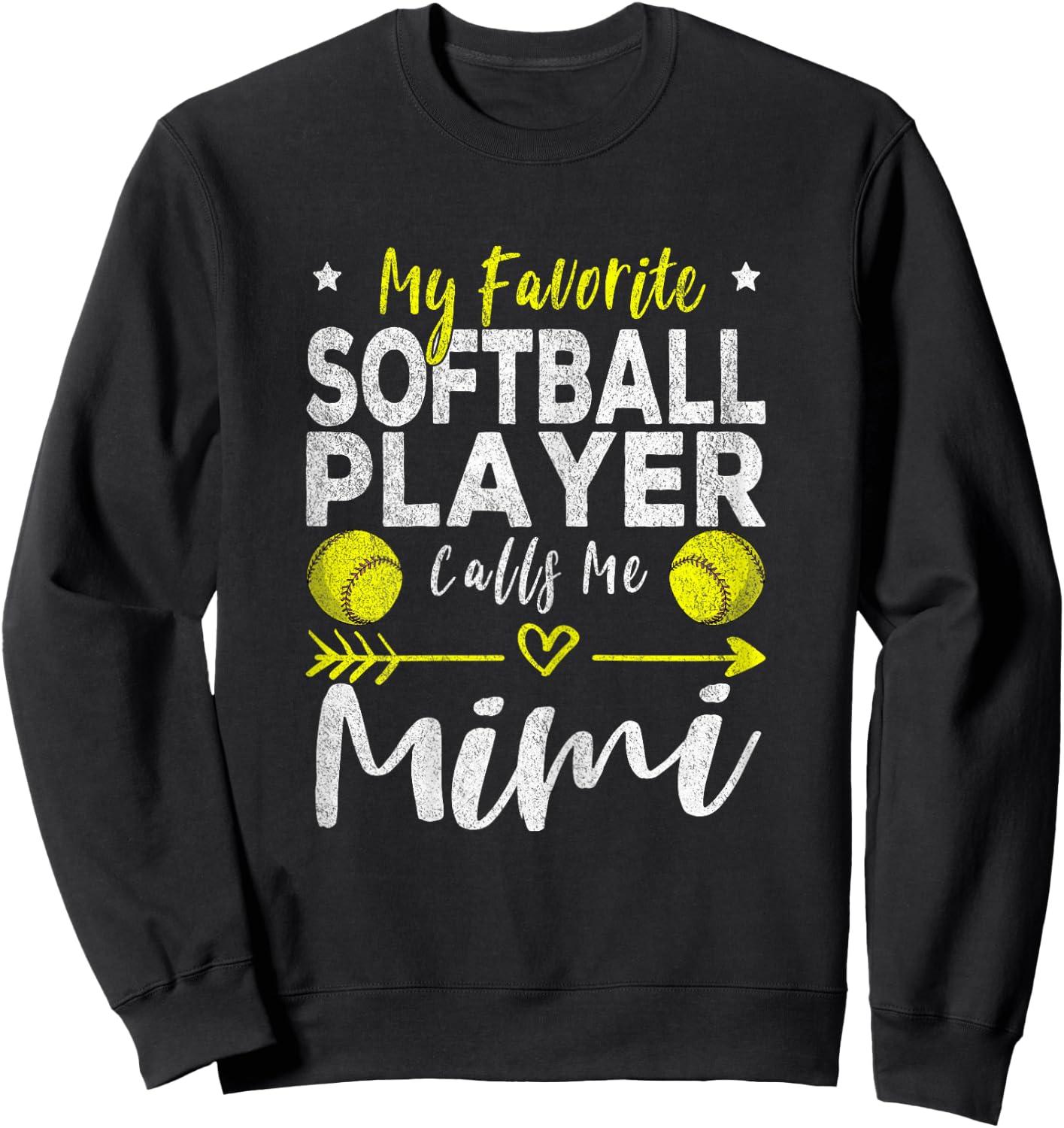 My Favorite Softball Player Calls Me Mimi Softball Grandma Sweatshirt - Sweatshirt | Black