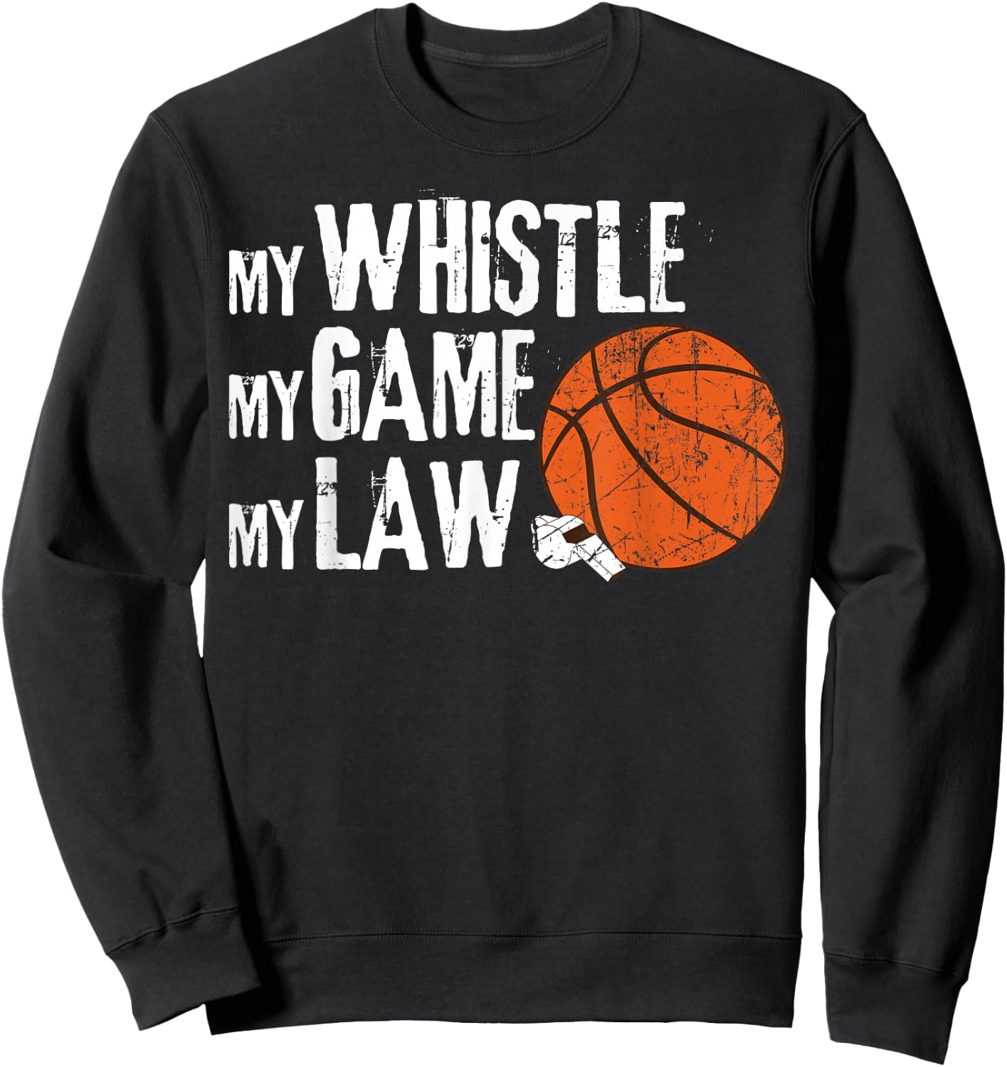 Basketball Referee Gifts & Accessories Men's Basketball Referee - Black, Small Sweatshirt - Sweatshirt | Black