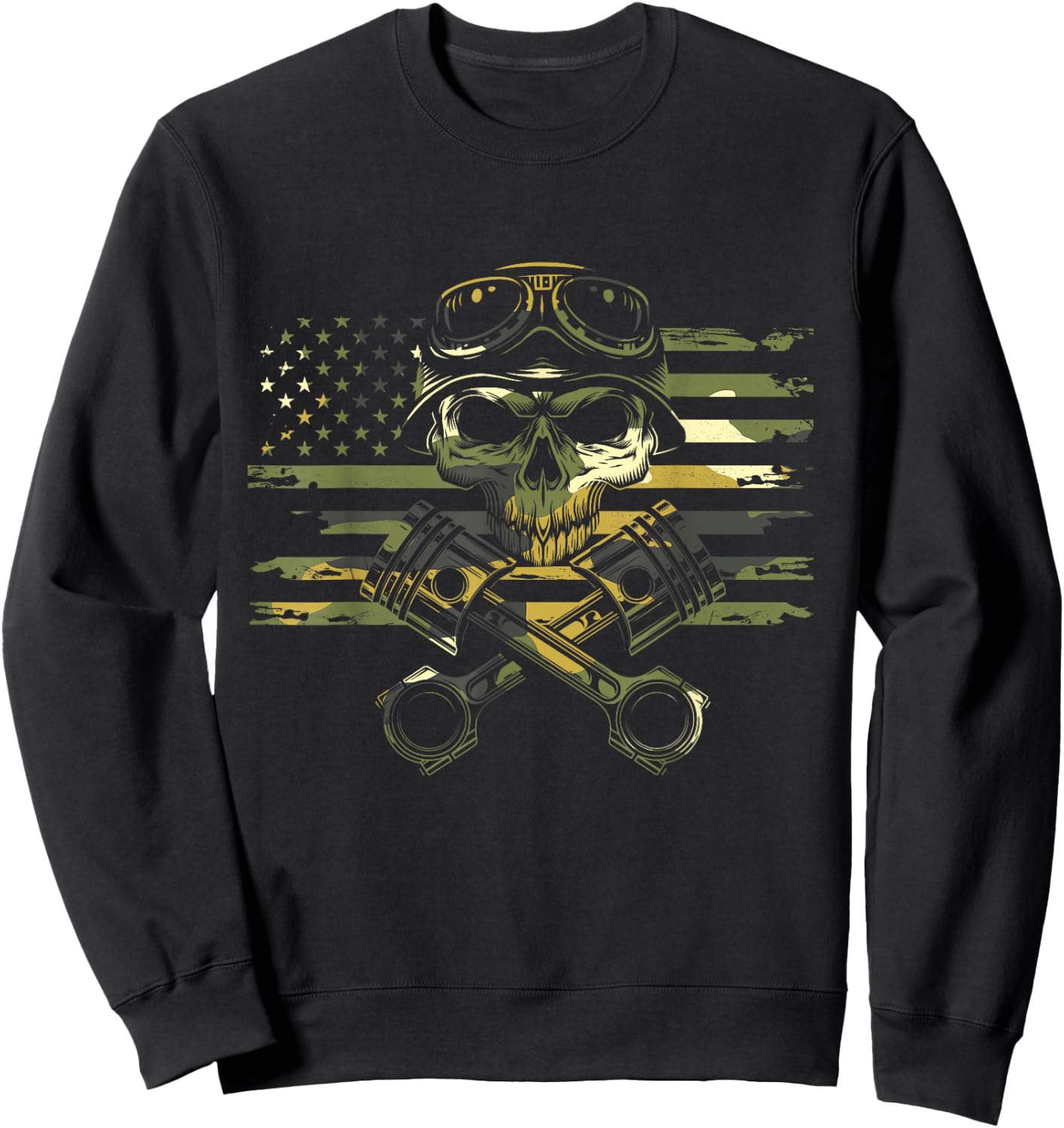 American Flag Motorcycle Apparel - Motorcycle Sweatshirt - Sweatshirt | Black