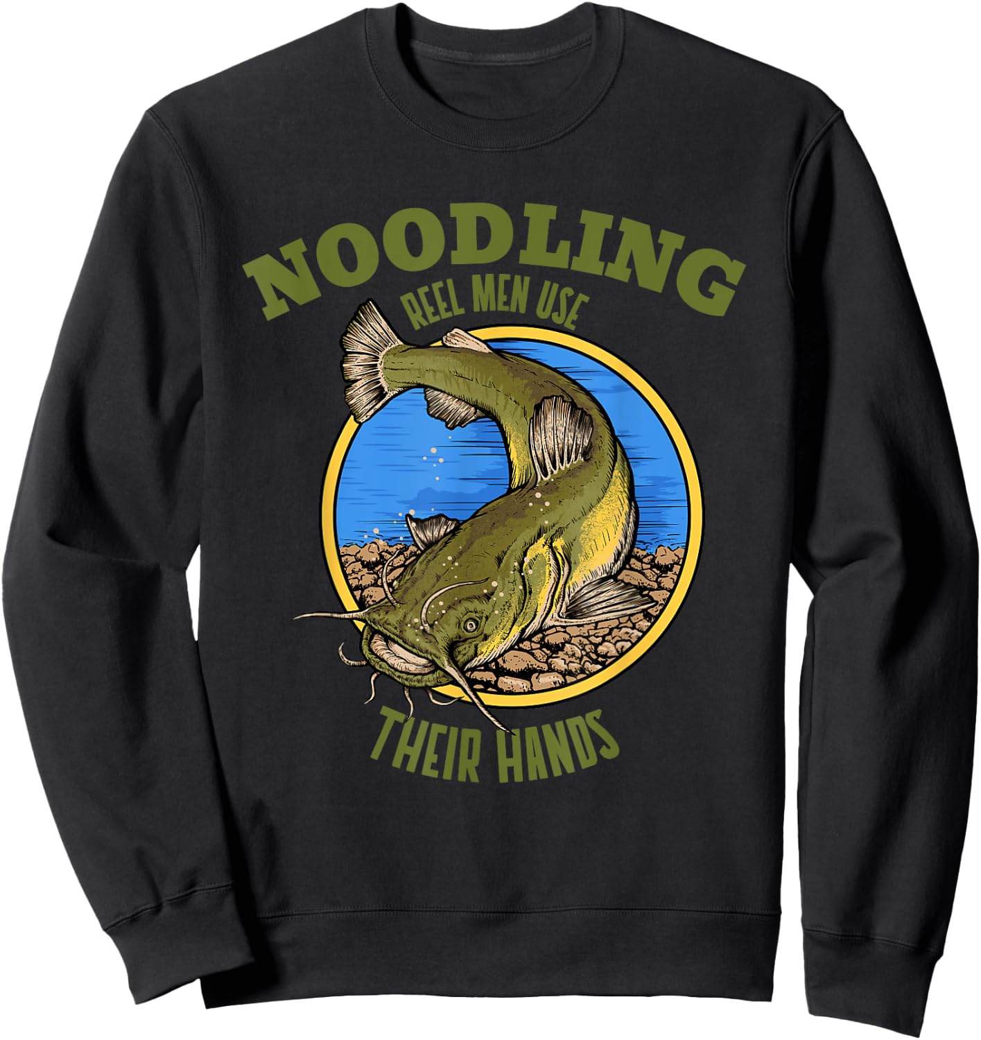 Funny Noodler Catfish Noodling Sweatshirt - Sweatshirt | Black