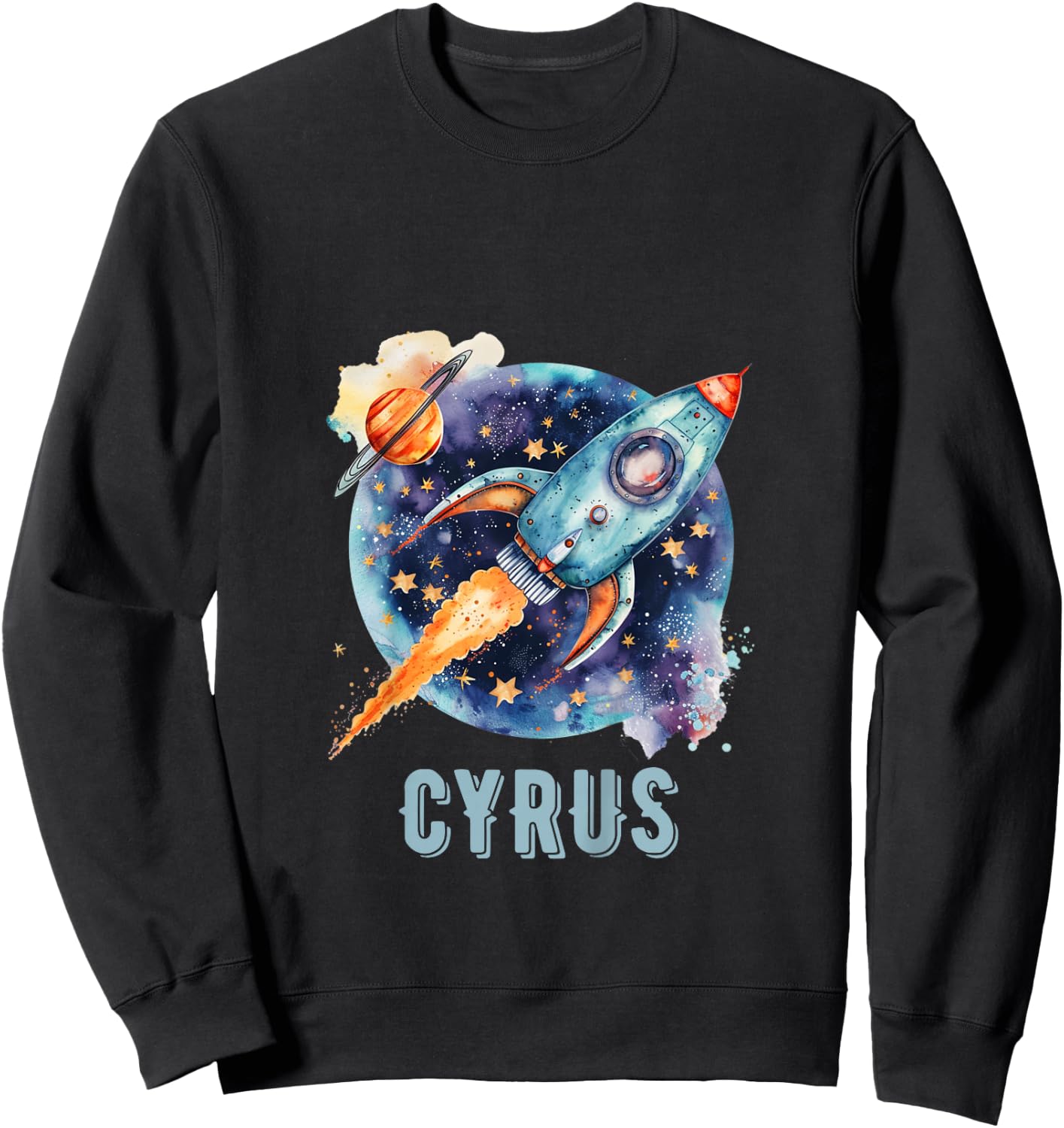 Kids CYRUS Name Baby Boy Nursery Room Theme Decor Gifts Sweatshirt - Sweatshirt | Black