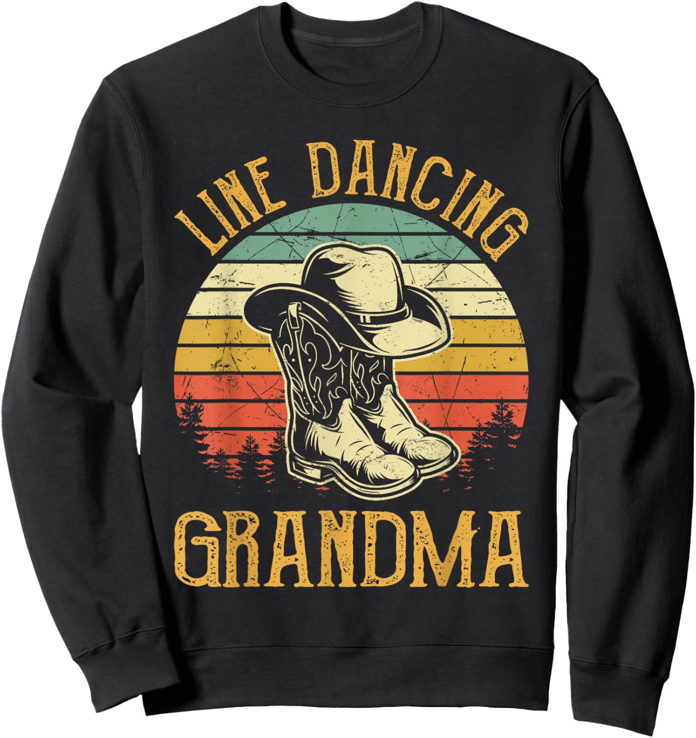 Women Line Dance Grandma Dancing Dancer Country Music Sweatshirt - Sweatshirt | Black