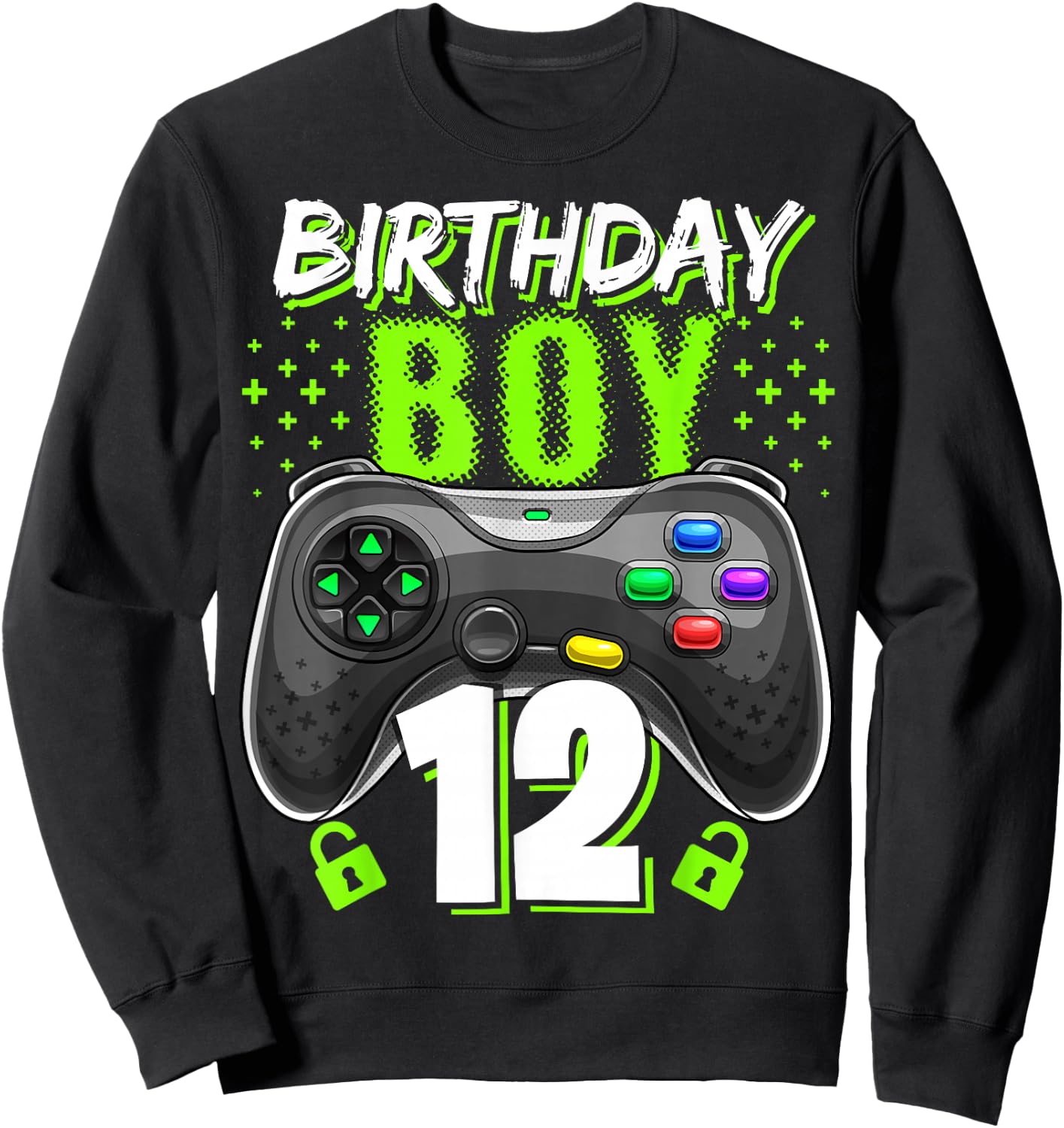 Birthday Boy 12 Video Game Controller Gamer 12th Birthday Sweatshirt - Sweatshirt | Black