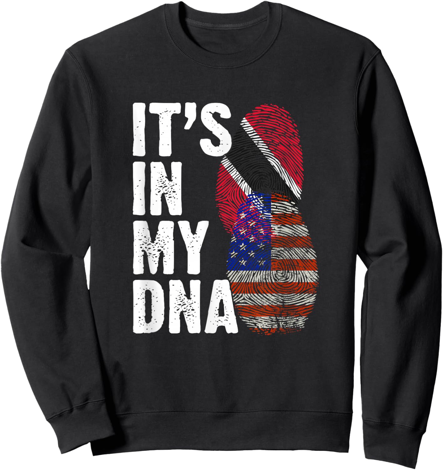 Trini American Flag Trinidadian Country Tobago Trinidad Sweatshirt - Sweatshirt | Black