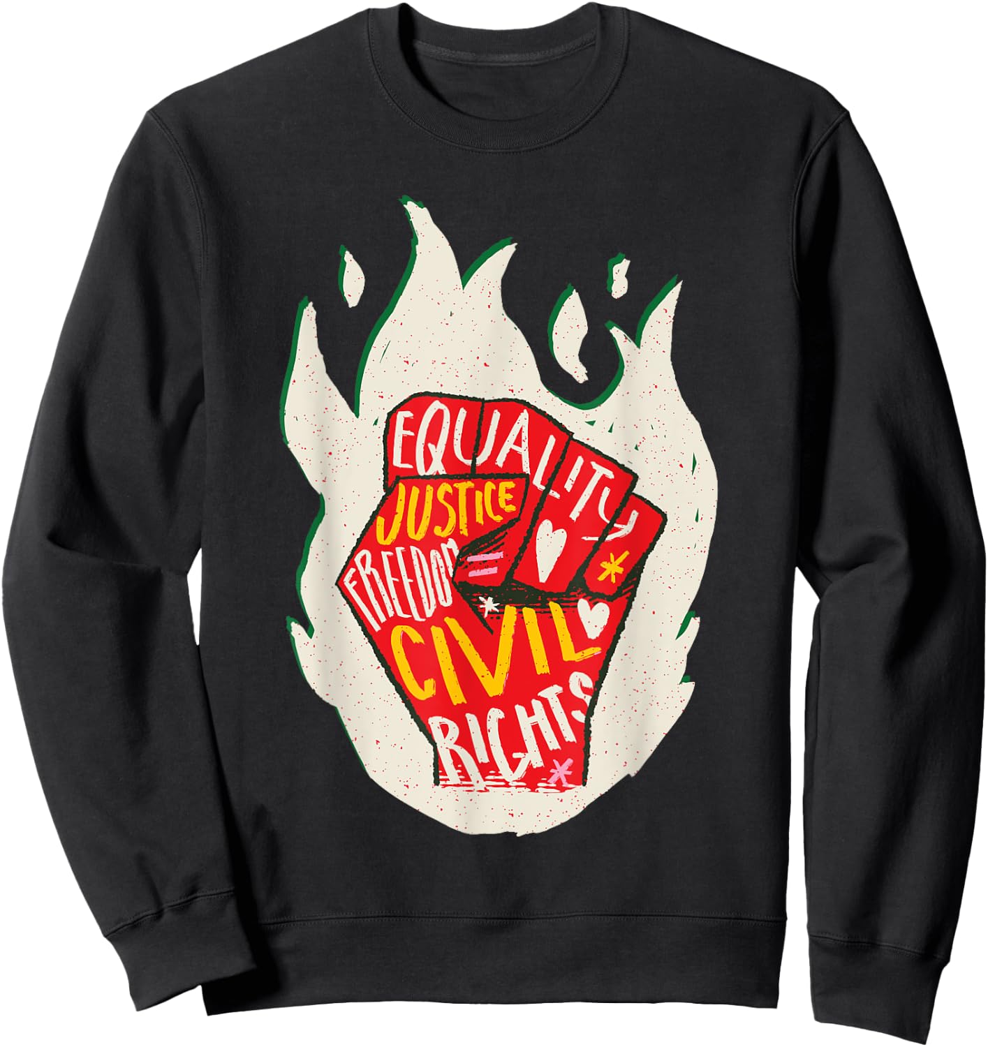 Black History Month Black Fist Shirt Men Kids Fire Sweatshirt - Sweatshirt | Black