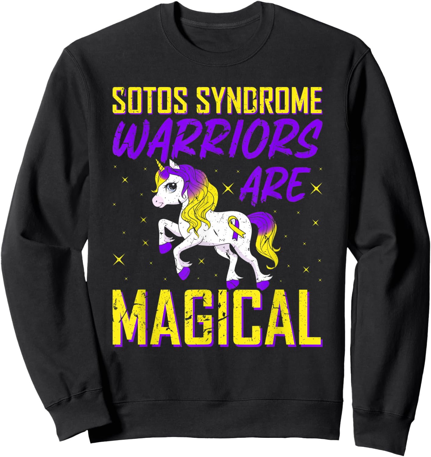 Sotos Syndrome Warriors Are Magical Awareness Unicorn Sweatshirt - Sweatshirt | Black