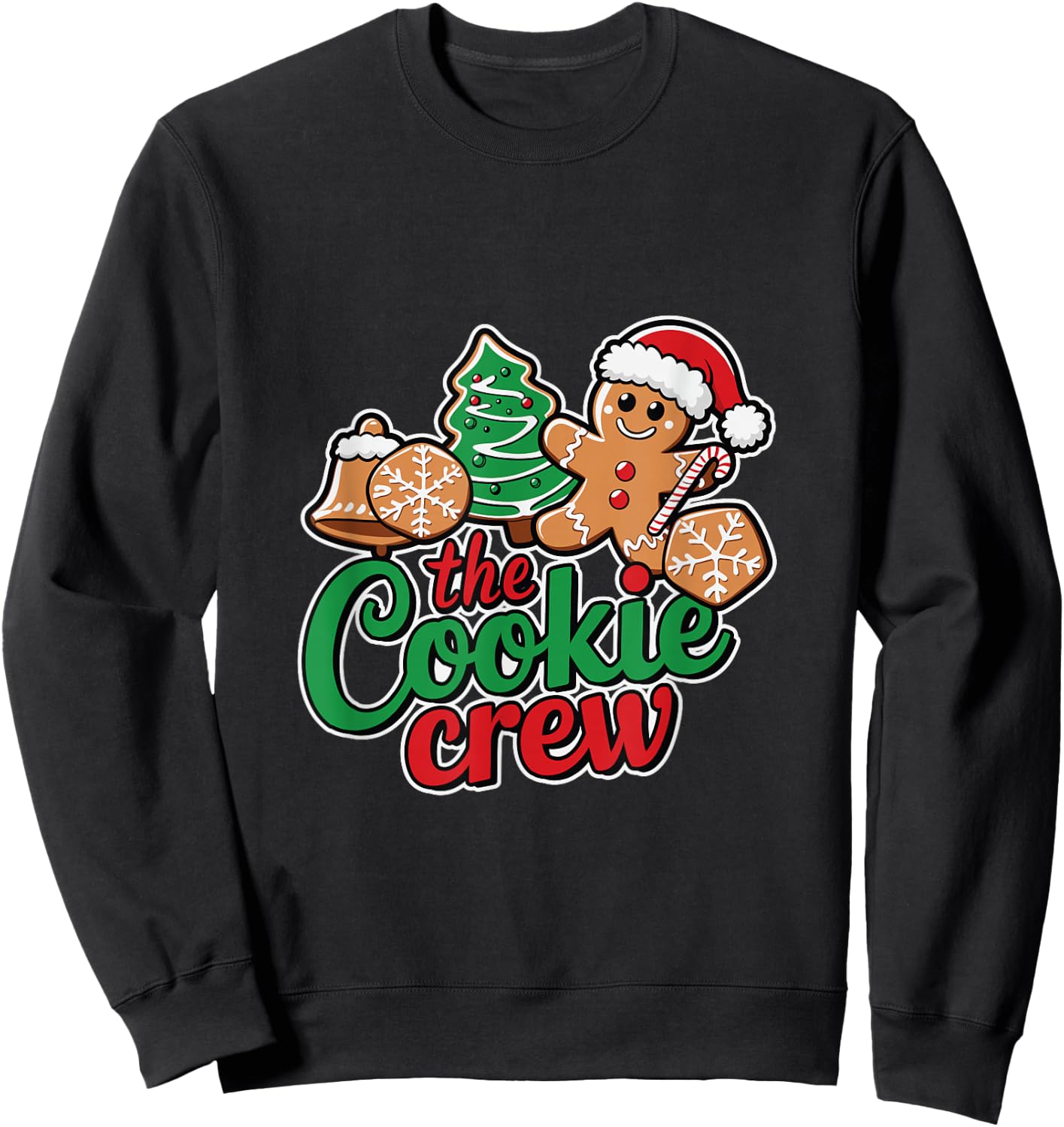 The Cookie Crew Gingerbread Christmas Family Holidays Sweatshirt - Sweatshirt | Black