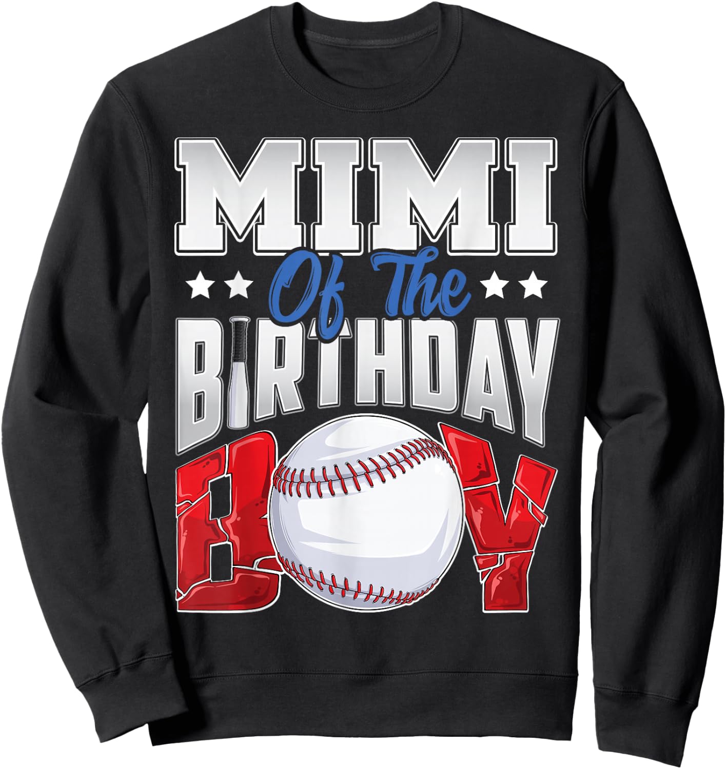 Mimi Baseball birthday Boy Family Baller b-day Party Sweatshirt - Sweatshirt | Black