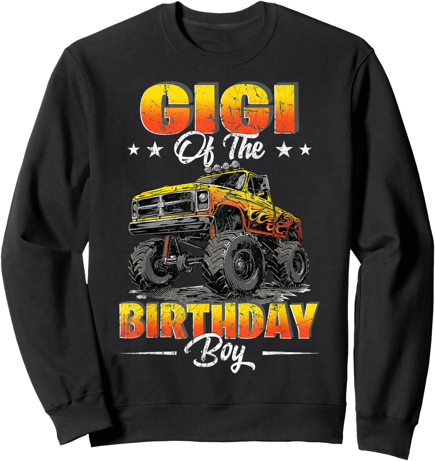 Gigi Of The Birthday Boy Monster Truck Birthday Family Sweatshirt - Sweatshirt | Black
