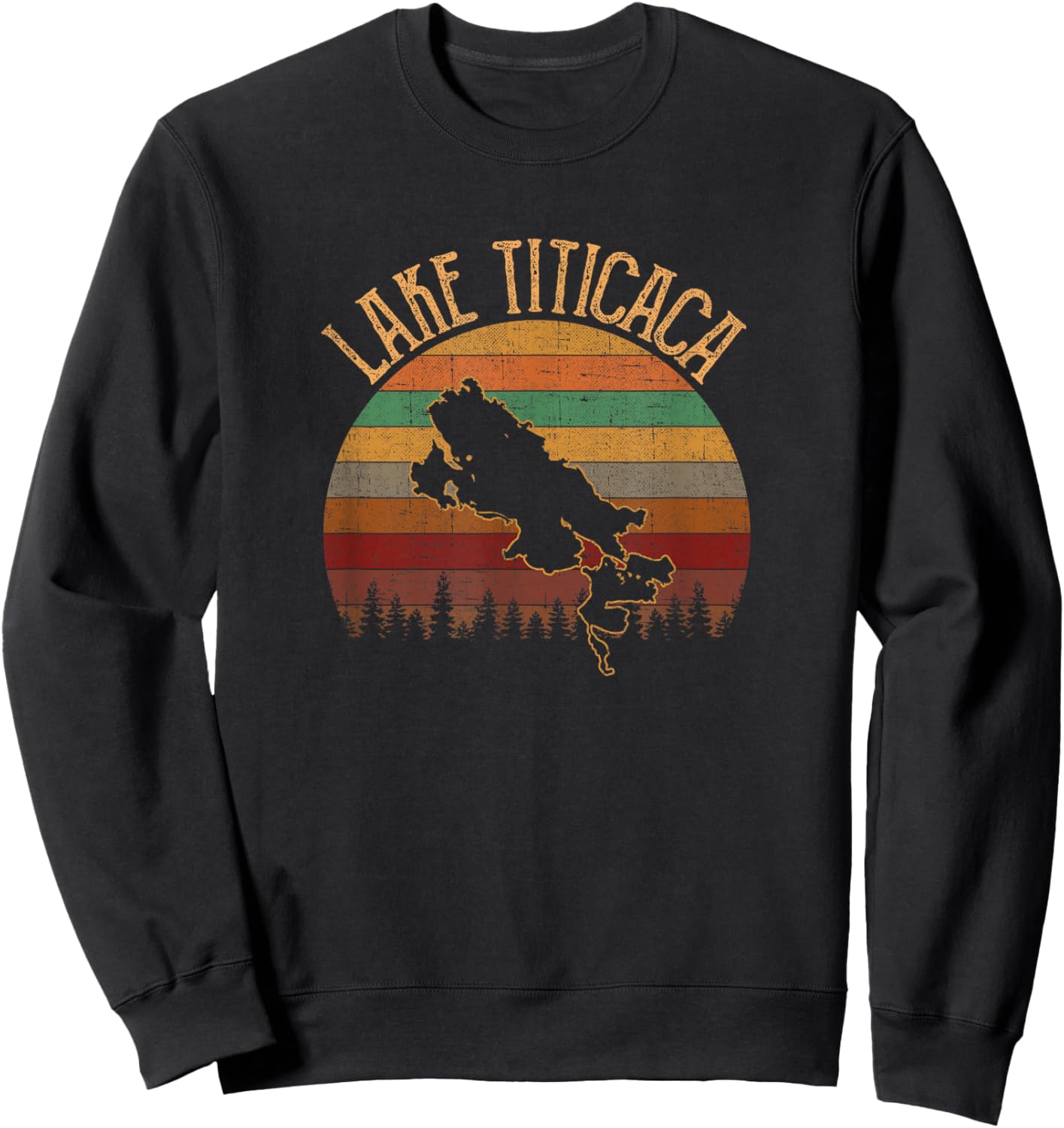 Lake titicaca, vintage lake titicaca Sweatshirt - Sweatshirt | Black