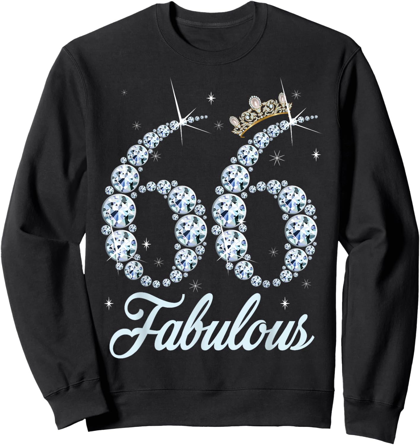 66 Year Old Its My 66th Birthday Queen Diamond Heels Crown Sweatshirt - Sweatshirt | Black