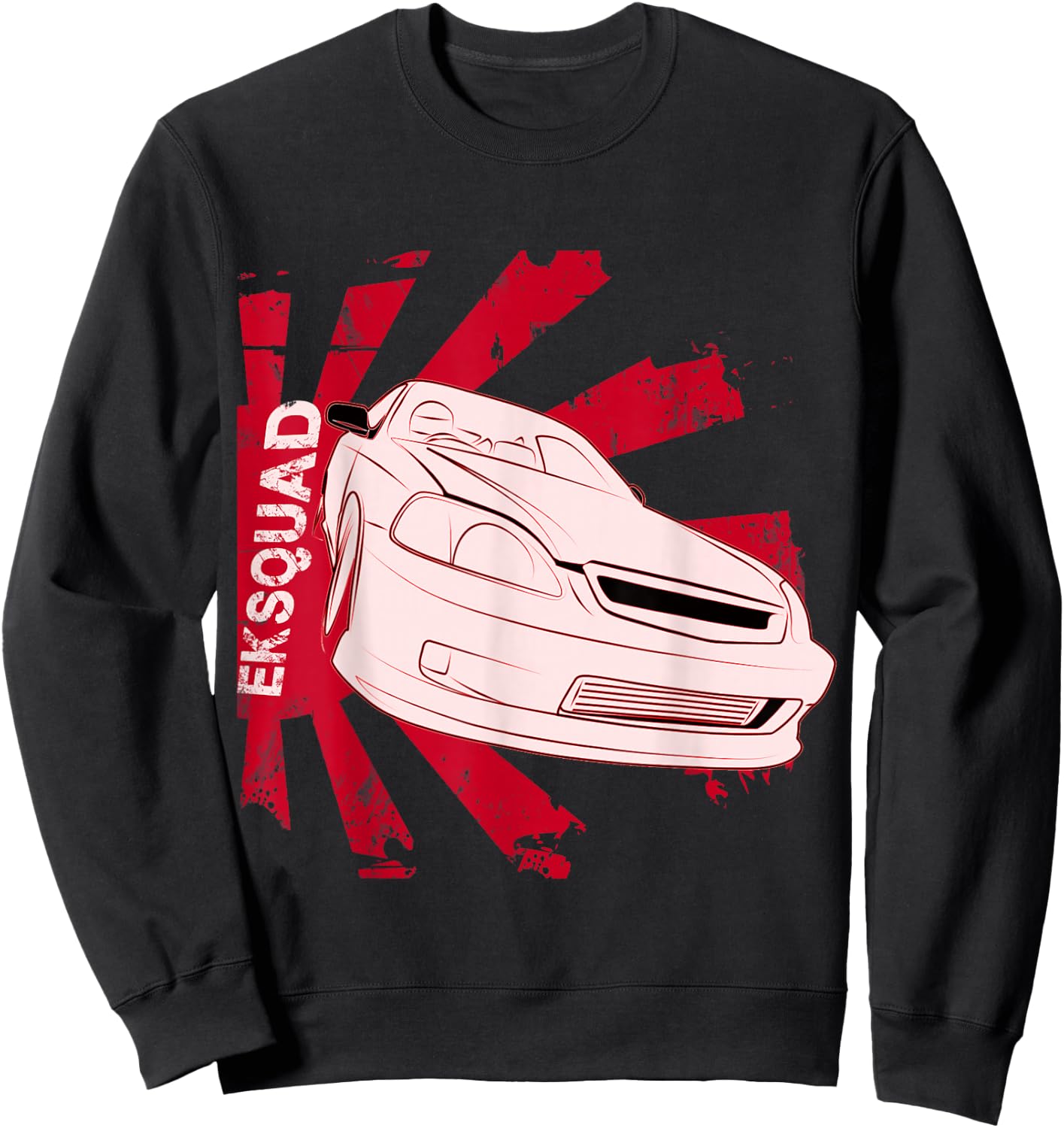 EK JDM EK Squad Japan car Sweatshirt - Sweatshirt | Black