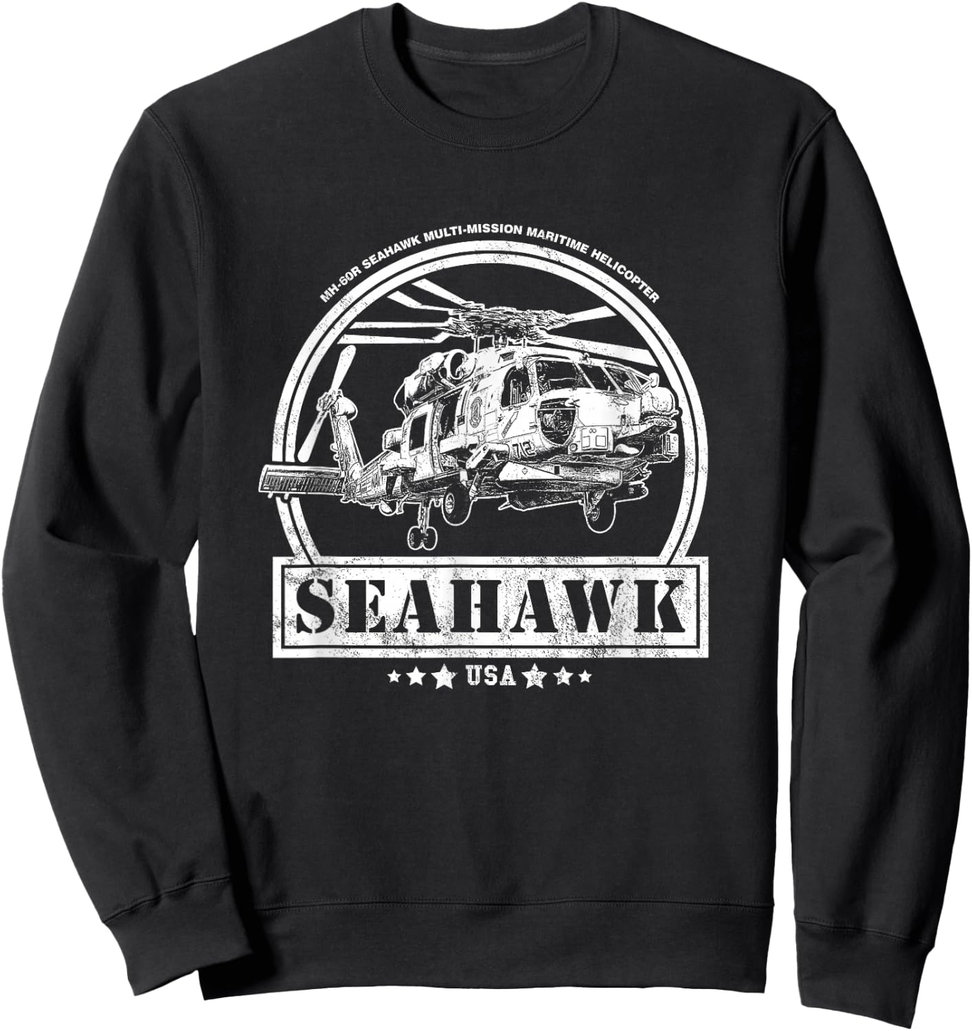MH-60 Seahawk Helicopter Sweatshirt - Sweatshirt | Black