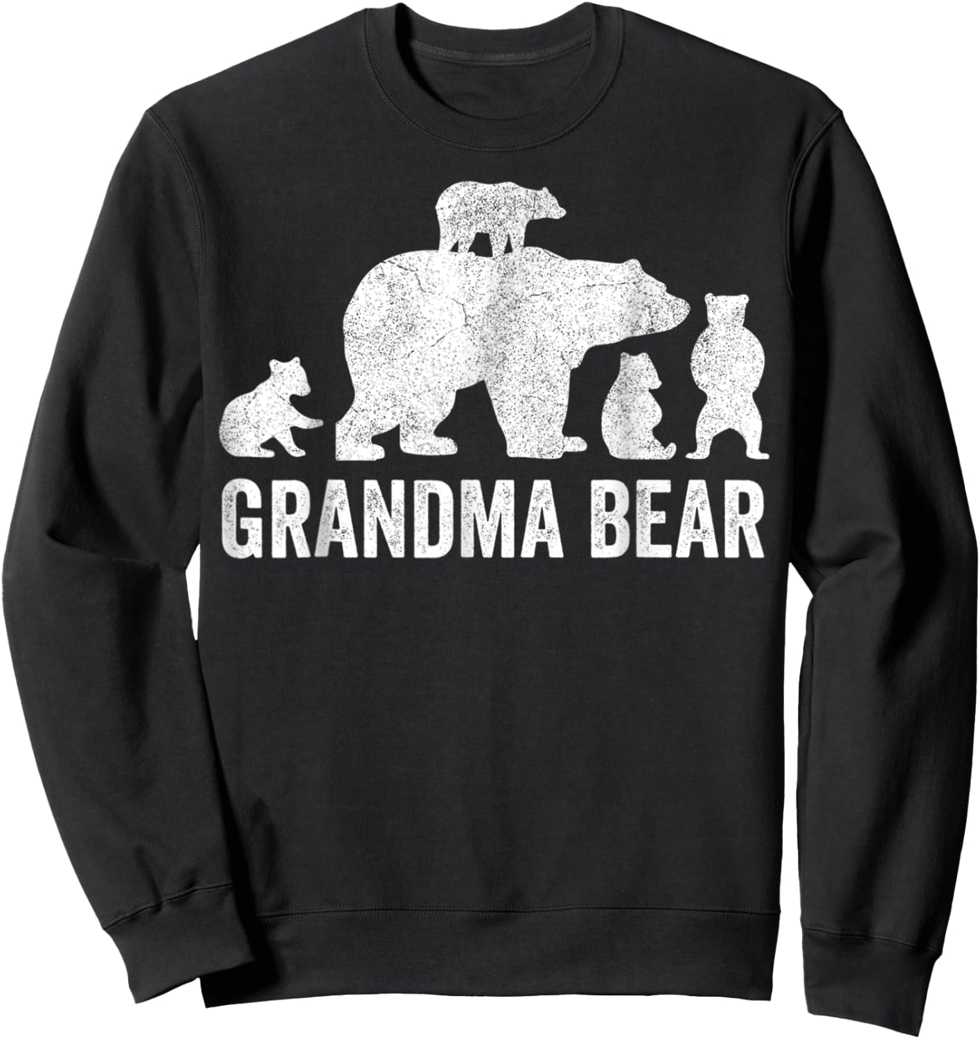 Grandma Bear With Four Cub Cute Mother's Day Sweatshirt - Sweatshirt | Black