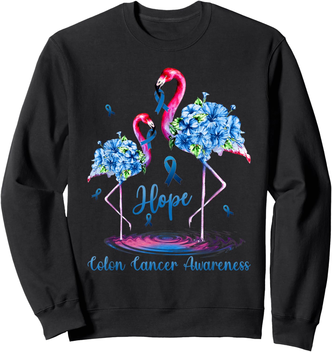 Flamingo Colon Cancer Awareness Sweatshirt - Sweatshirt | Black