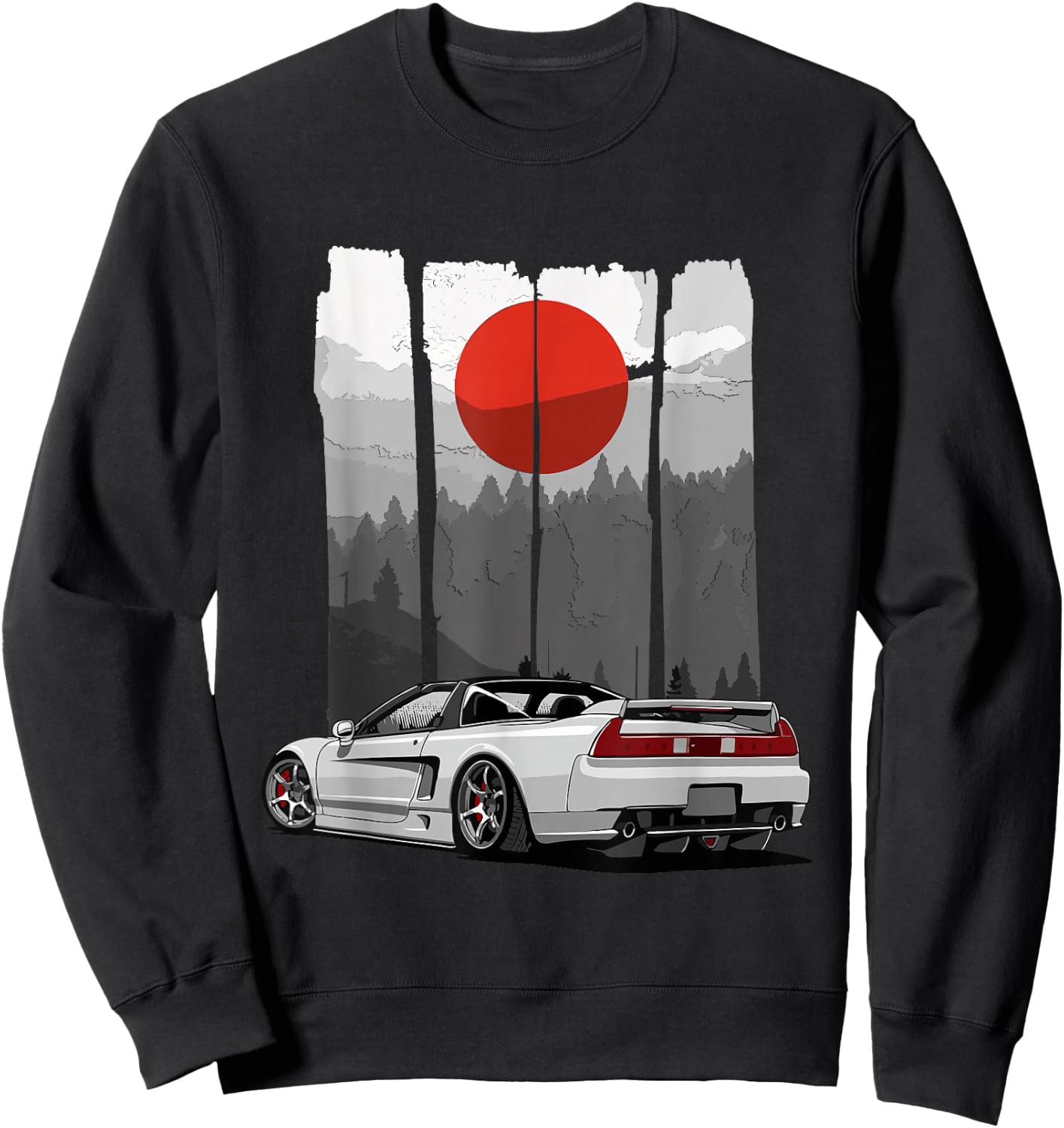 JDM NSX Car Tuning Japan Rising Sun Drift Import Small Sweatshirt - Sweatshirt | Black