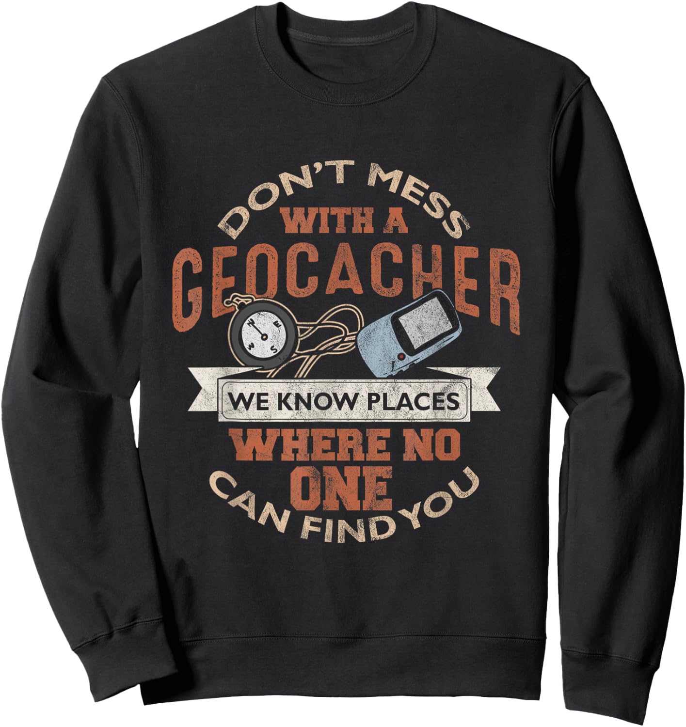 Geocache Geocaching Treasure Hunt Boys Men Sweatshirt - Sweatshirt | Black