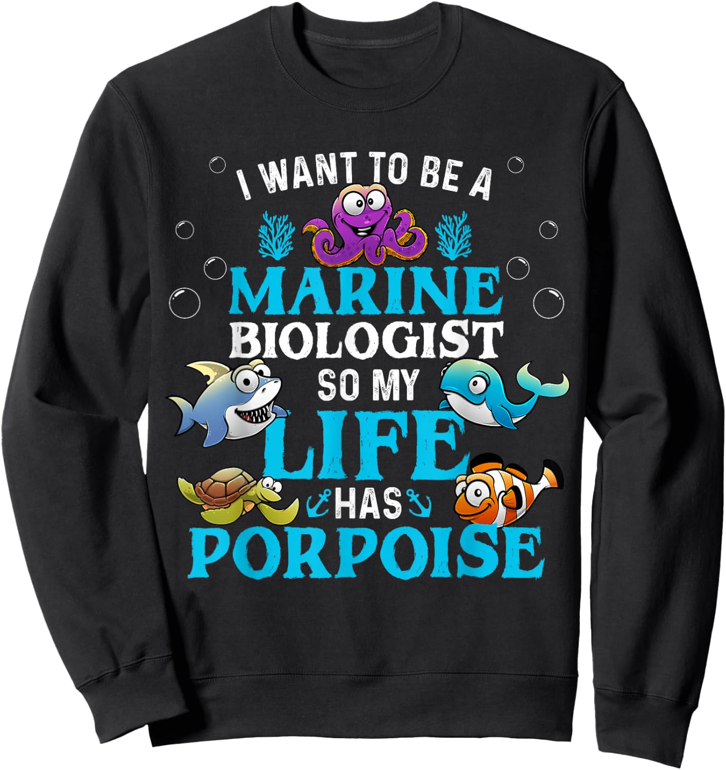 Future Marine Biology Gift Kids Teens Cool Science Biologist Sweatshirt - Sweatshirt | Black