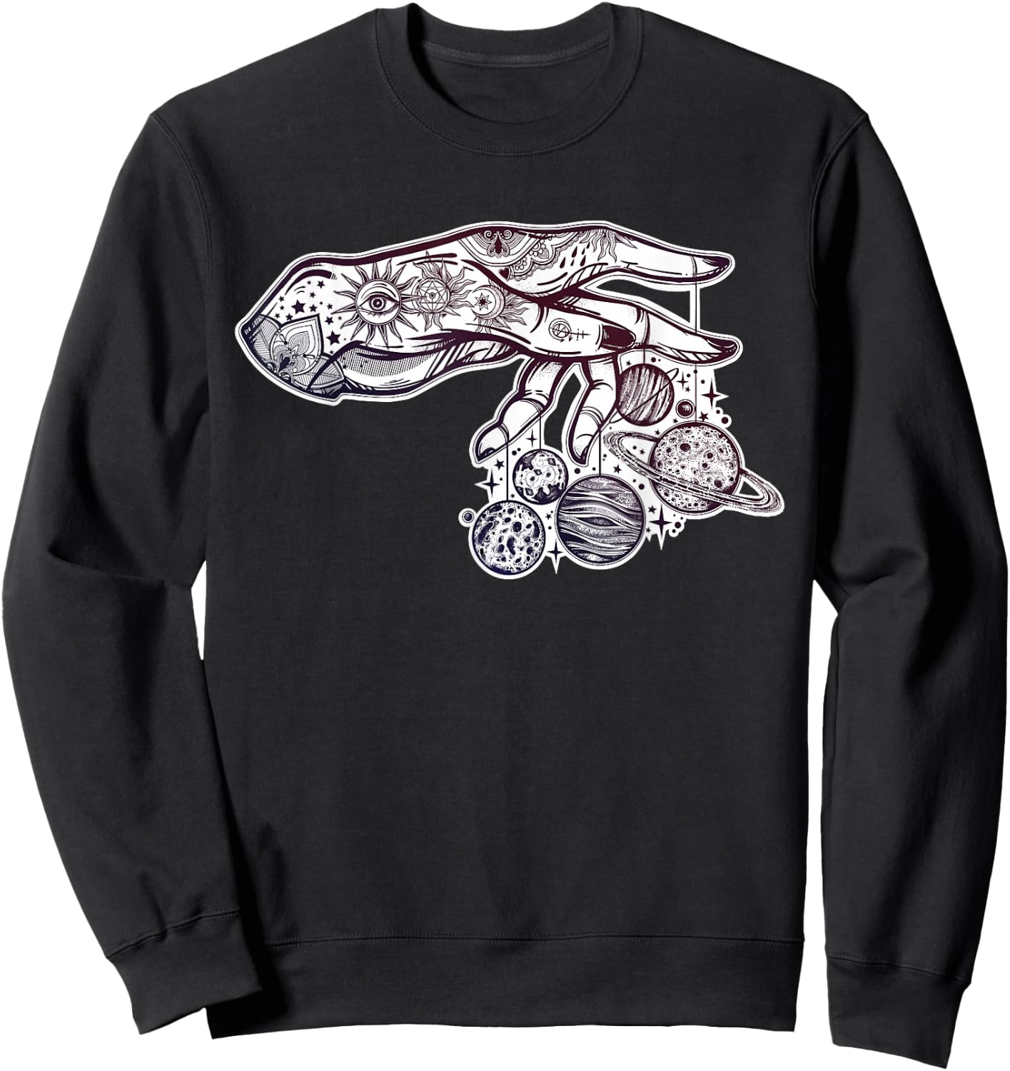 String Theory - Celestial Universe Astrology Orbit Sweatshirt - Sweatshirt | Black