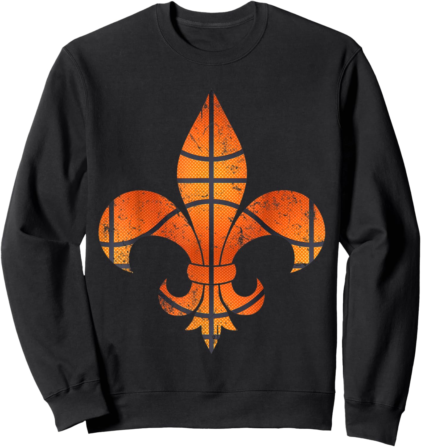 Basketball Mardi Gras Boys Men Catcher Fleur-de-lis Funny Sweatshirt - Sweatshirt | Black