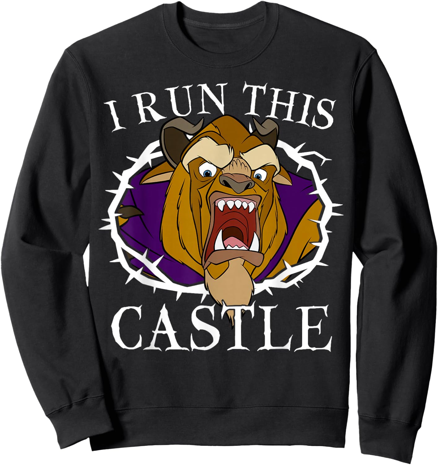 Disney Beauty And The Beast I Run This Castle Thorn Portrait Sweatshirt - Sweatshirt | Black