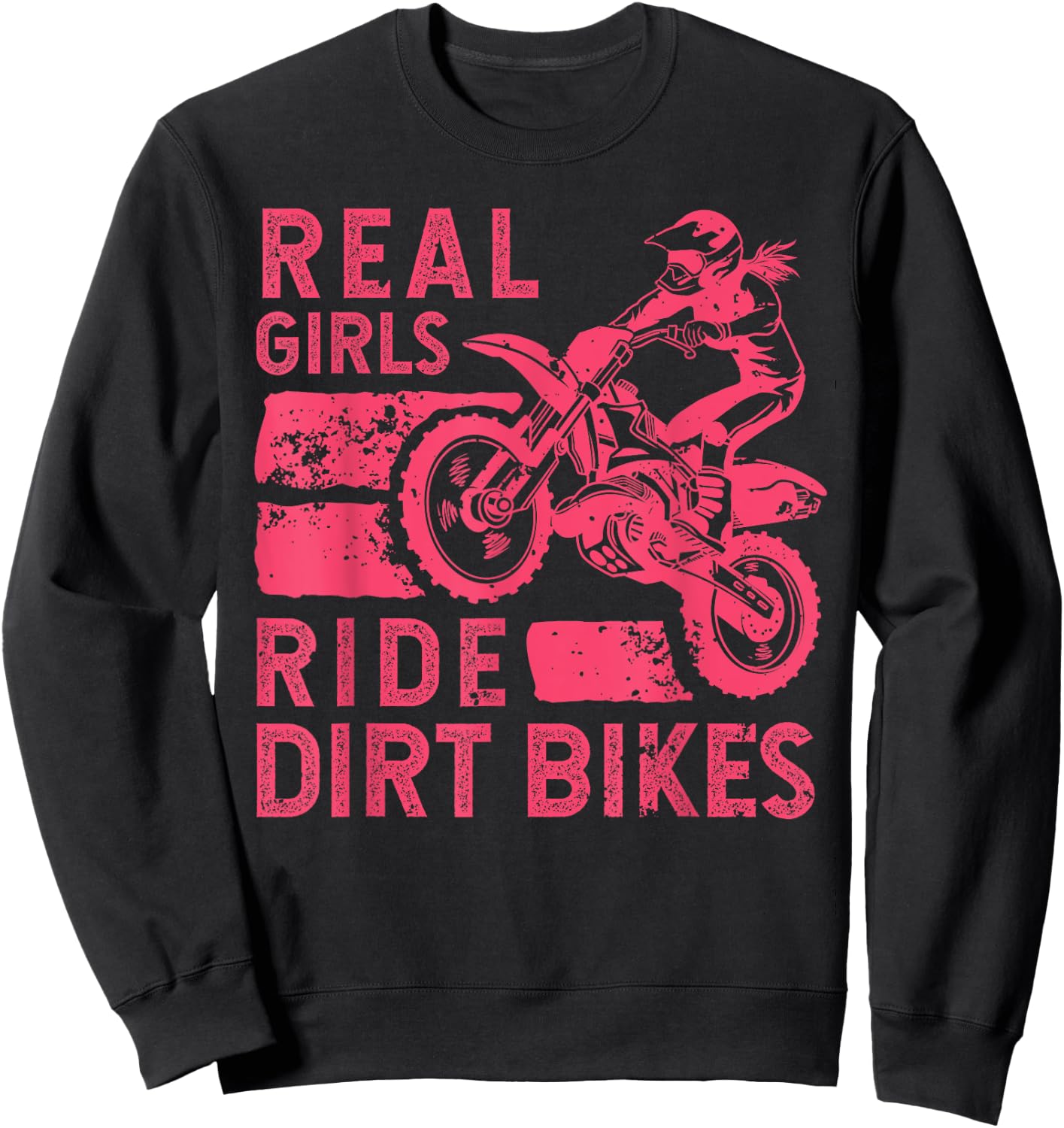 Cool Dirt Bike Girls Motocross Biker Racer Sport Sweatshirt - Sweatshirt | Black