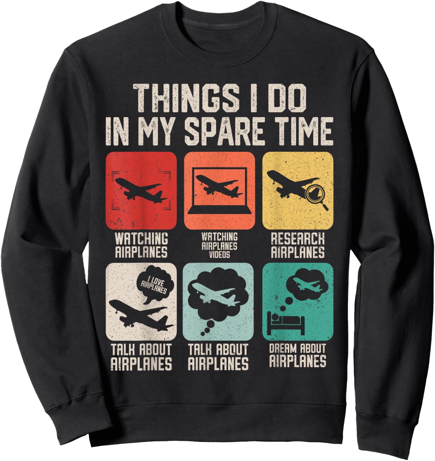 Funny Aviator Pilot Airplane Plane Aviation Gifts Men Women Sweatshirt - Sweatshirt | Black
