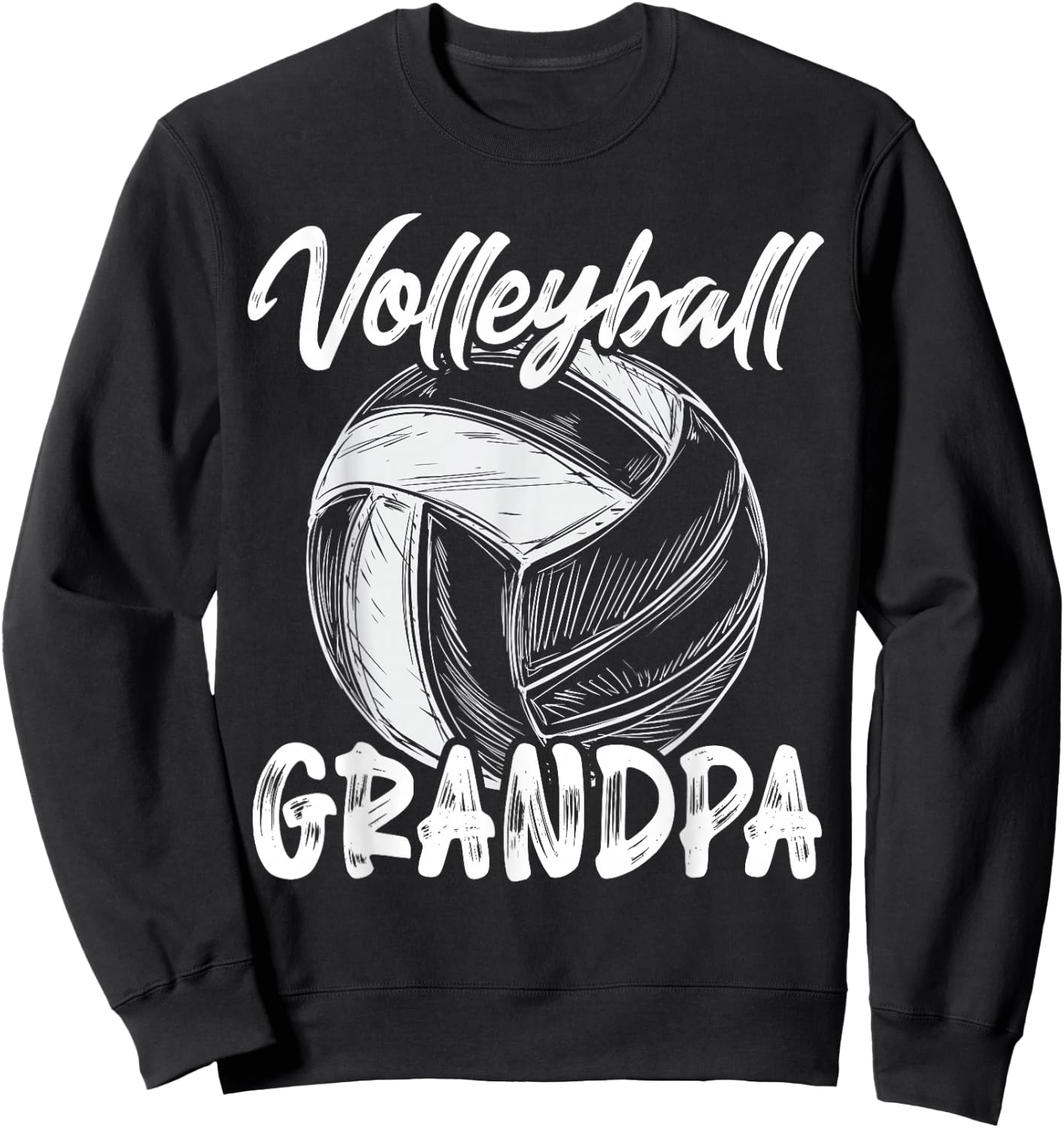 Grandpa Men Family Matching Volleyball Players Sweatshirt - Sweatshirt | Black