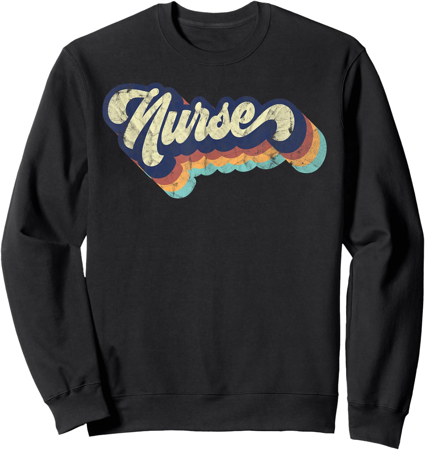Retro Nurse Woman Wears a Nursing on Nurse's Day Sweatshirt - Sweatshirt | Black