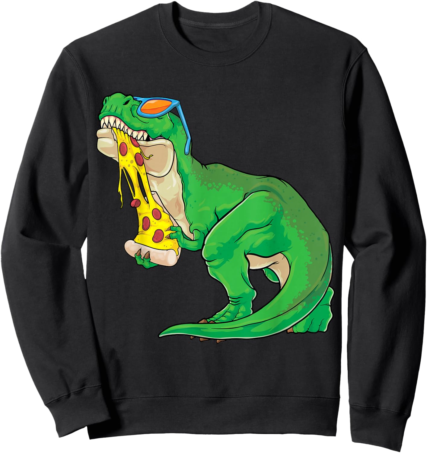 Dinosaur Eating Pizza Pizzasaurus T Rex Men Boys Kids Sweatshirt - Sweatshirt | Black
