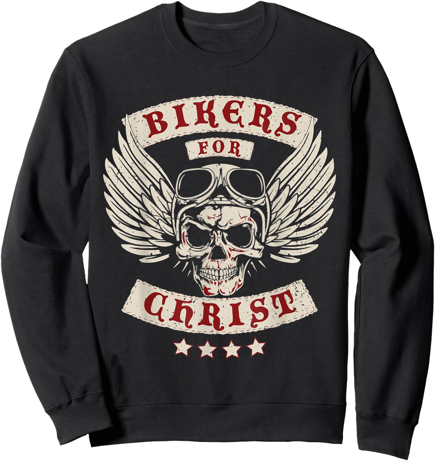 Bikers for Christ Christian Motorcycle Patch Sweatshirt - Sweatshirt | Black