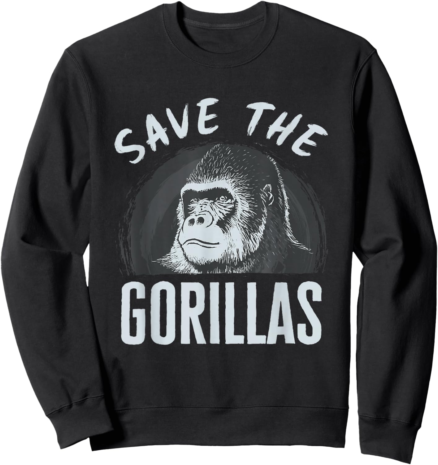 Save the Gorillas Endangered Extinction Gorilla Lover Sweatshirt - Sweatshirt | Black