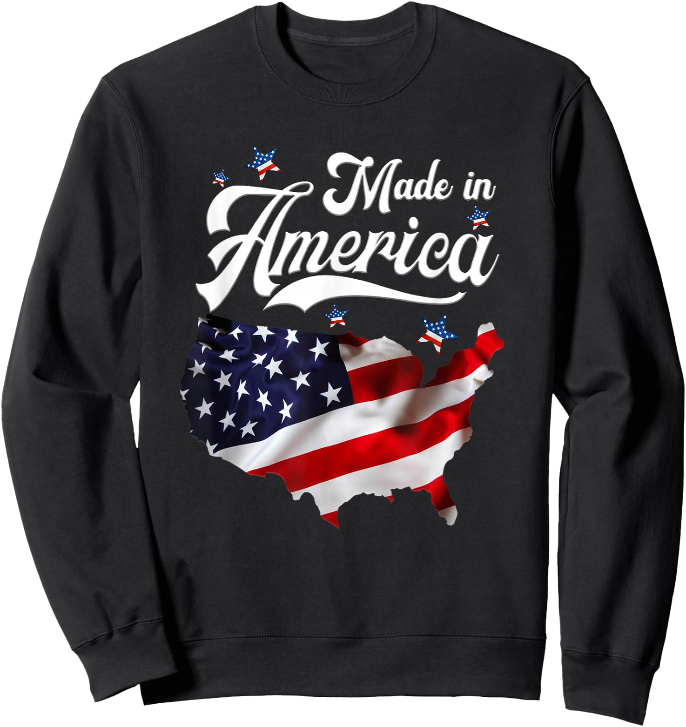 Made in America Pride | Patriotic Spirit Red White and Blue Sweatshirt - Sweatshirt | Black