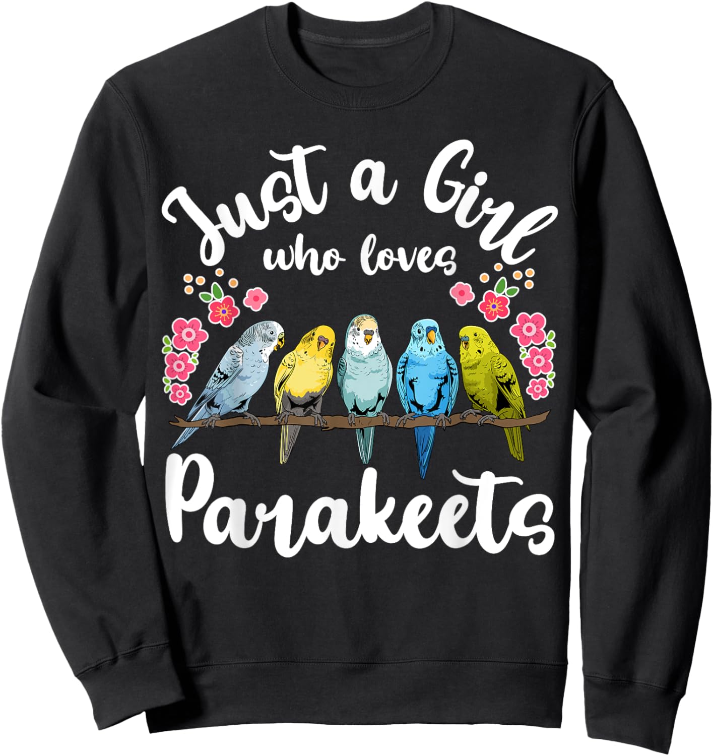 Parakeet Birds Just a Girl Who Loves Parakeets Sweatshirt - Sweatshirt | Black