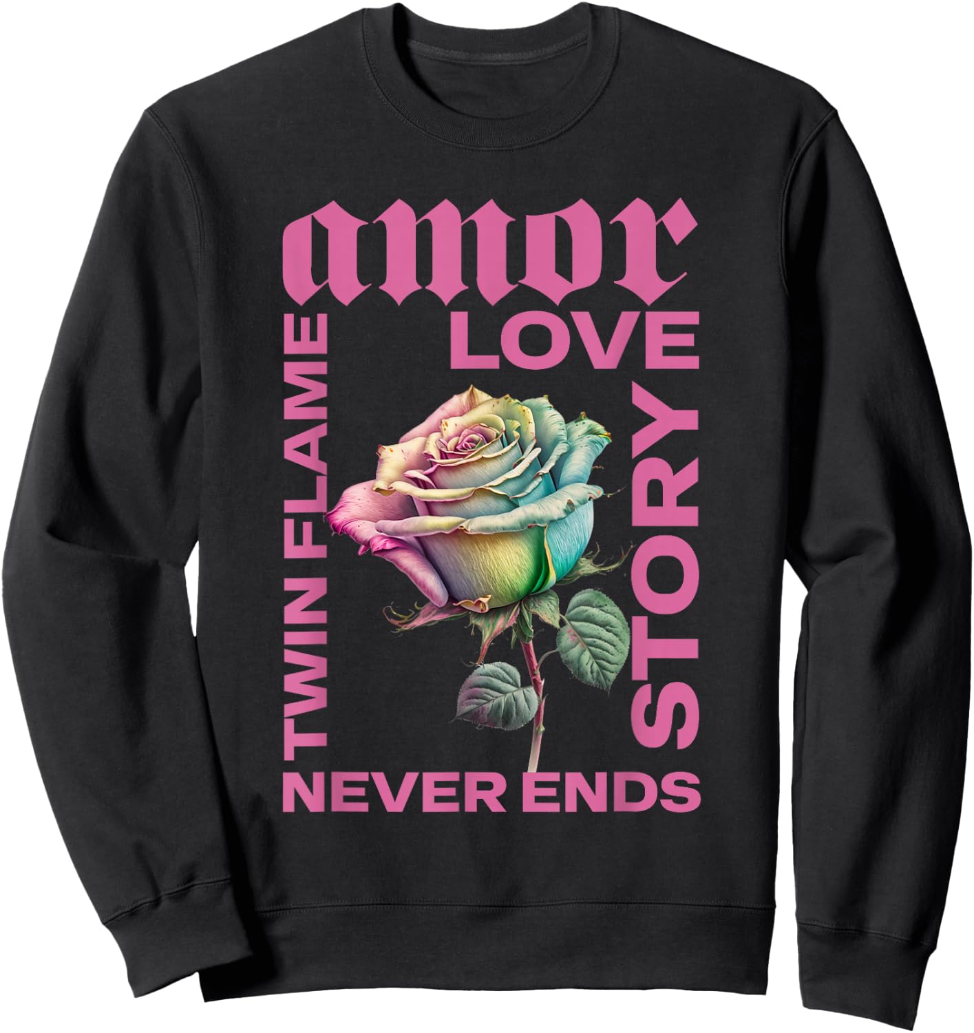 Twin Flame Connection Graphic Sweatshirt - Sweatshirt | Black
