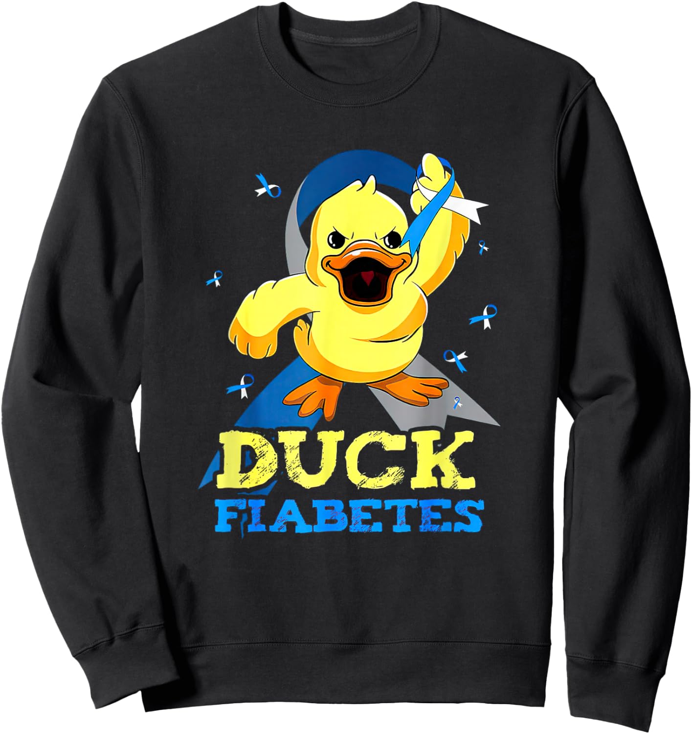 Diabetes Awareness Duck Fiabetes For , , Kids Sweatshirt - Sweatshirt | Black