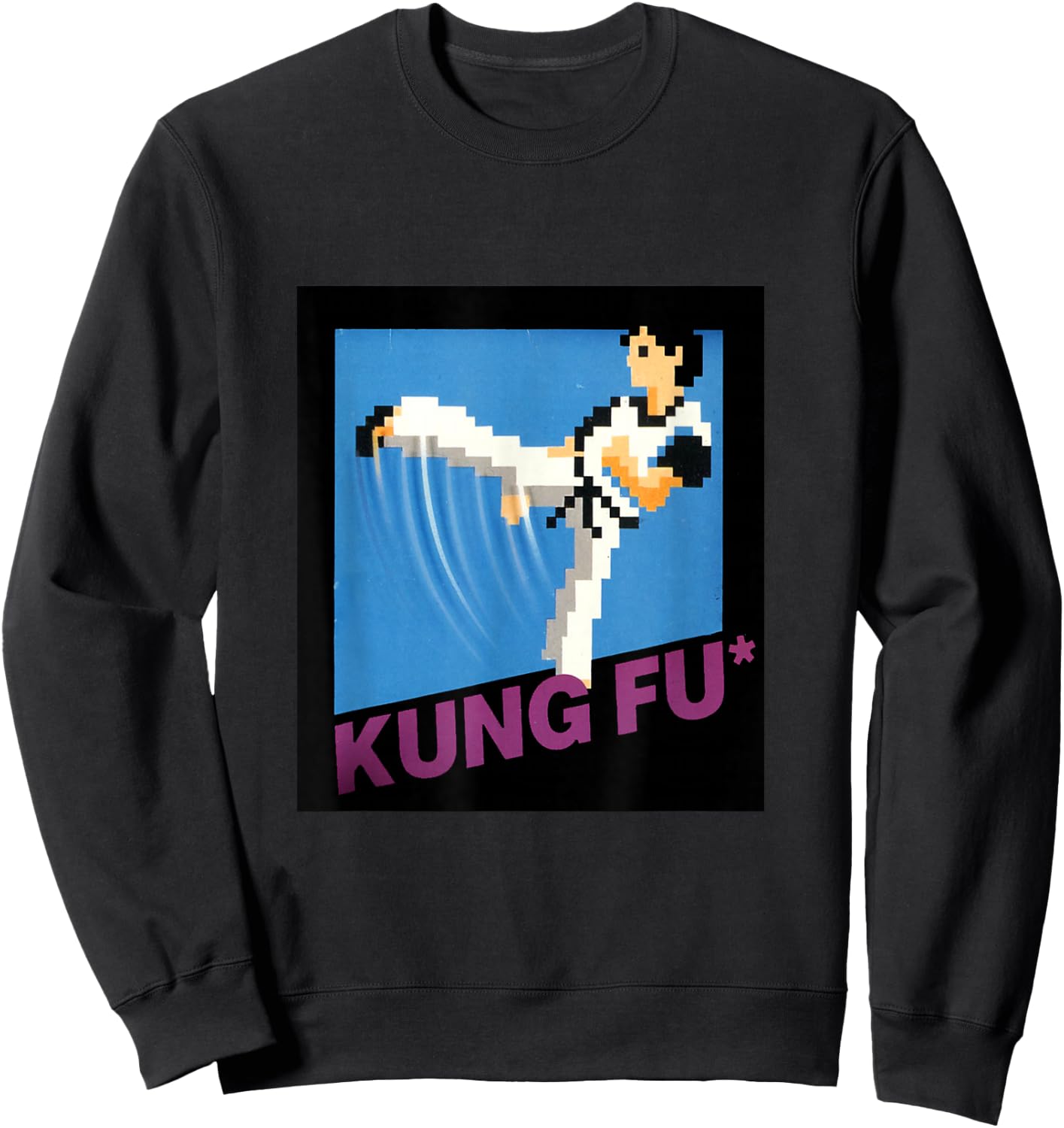 Kung Fu Kick 8 Bit Old School Video Game Sweatshirt - Sweatshirt | Black