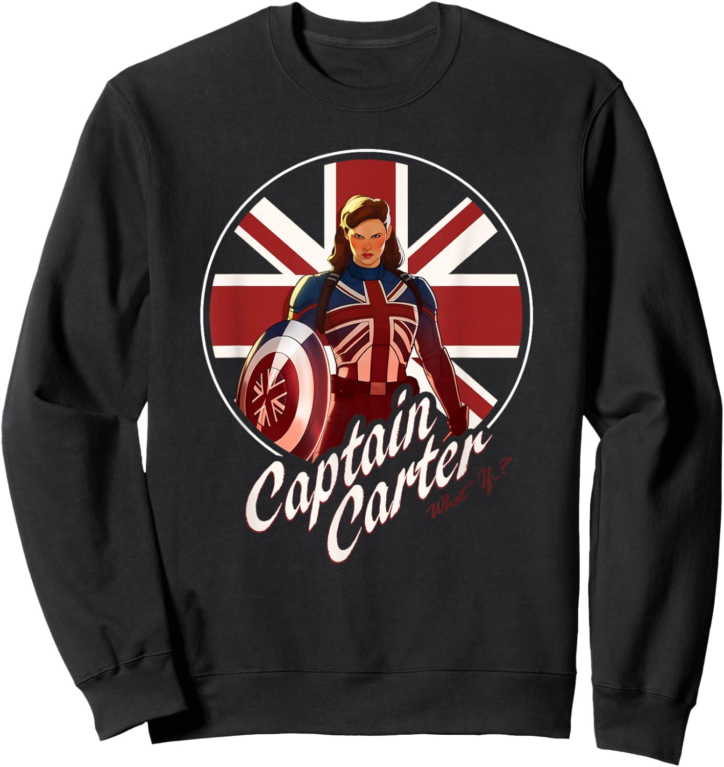 Marvel WHAT IF…? Captain Carter Super Hero Sweatshirt - Sweatshirt | Black