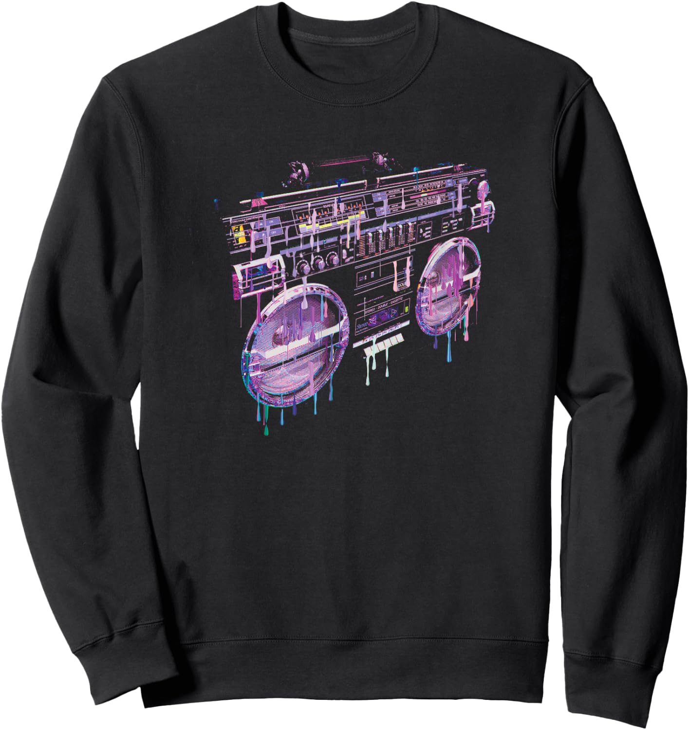 Retro Ghetto Blaster - Boom Box 80's 90's Hip Hip Rap Sweatshirt - Sweatshirt | Black
