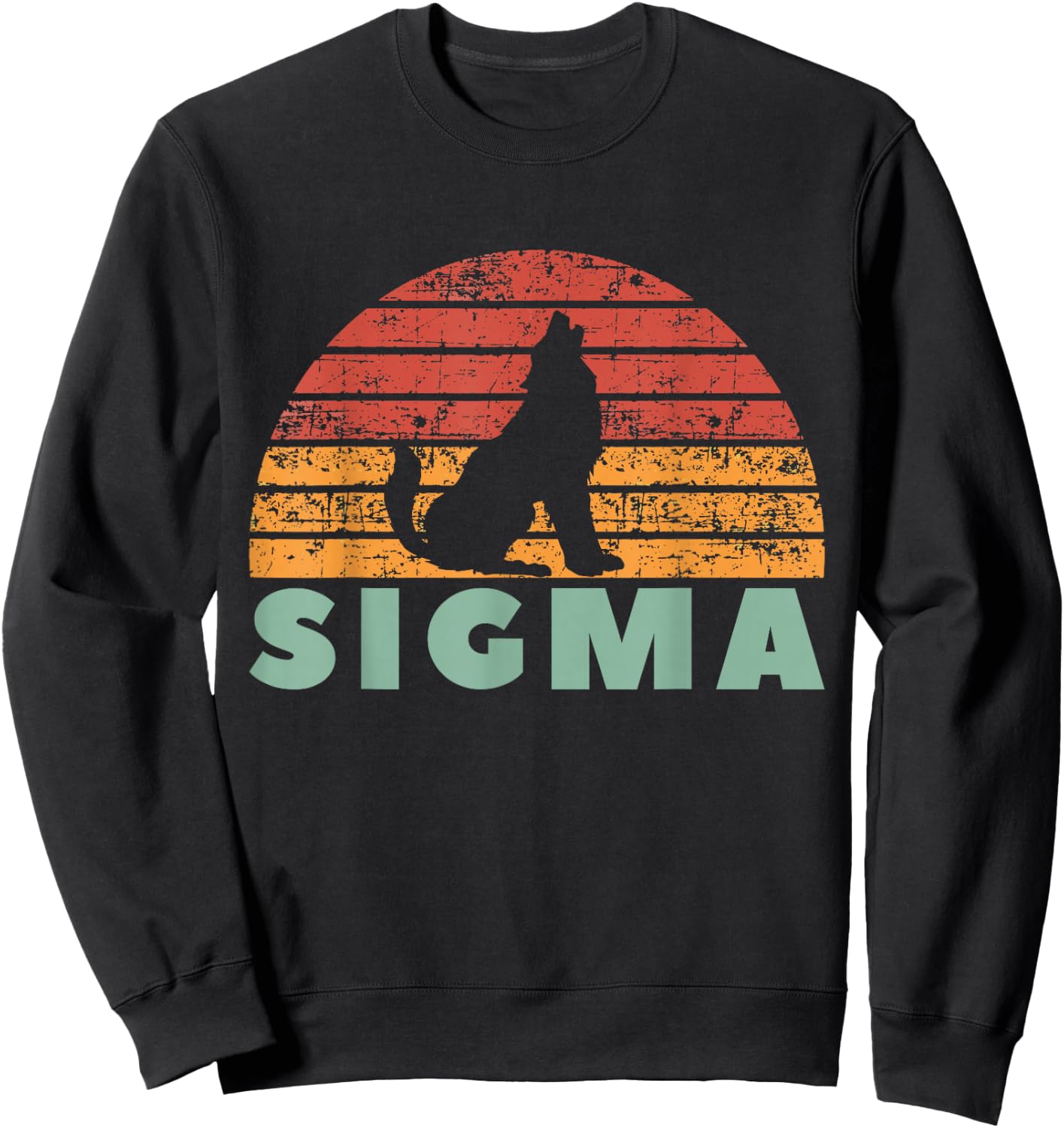 Vintage Sigma Wolf Retro Sigma Male Sweatshirt - Sweatshirt | Black