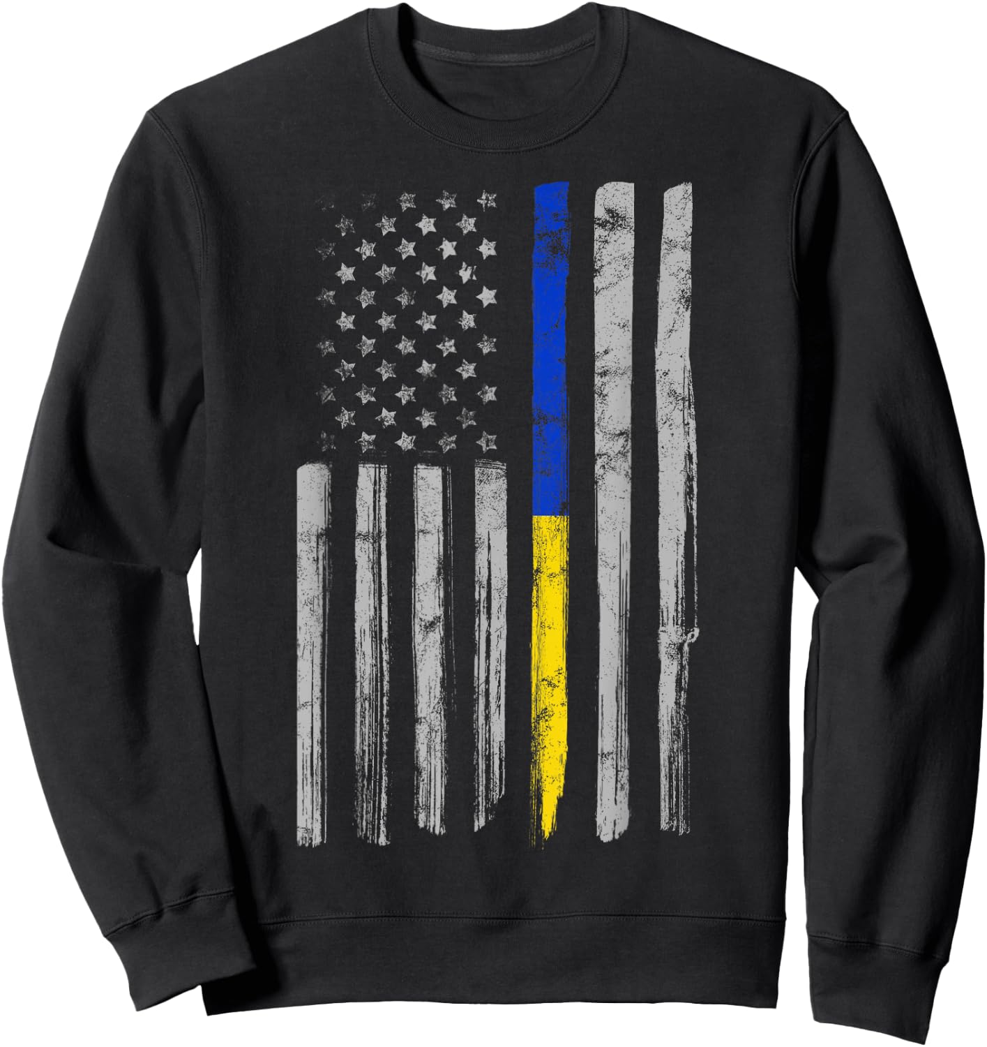 Gold Blue Line 911 Police Dispatcher First Responder Sweatshirt - Sweatshirt | Black