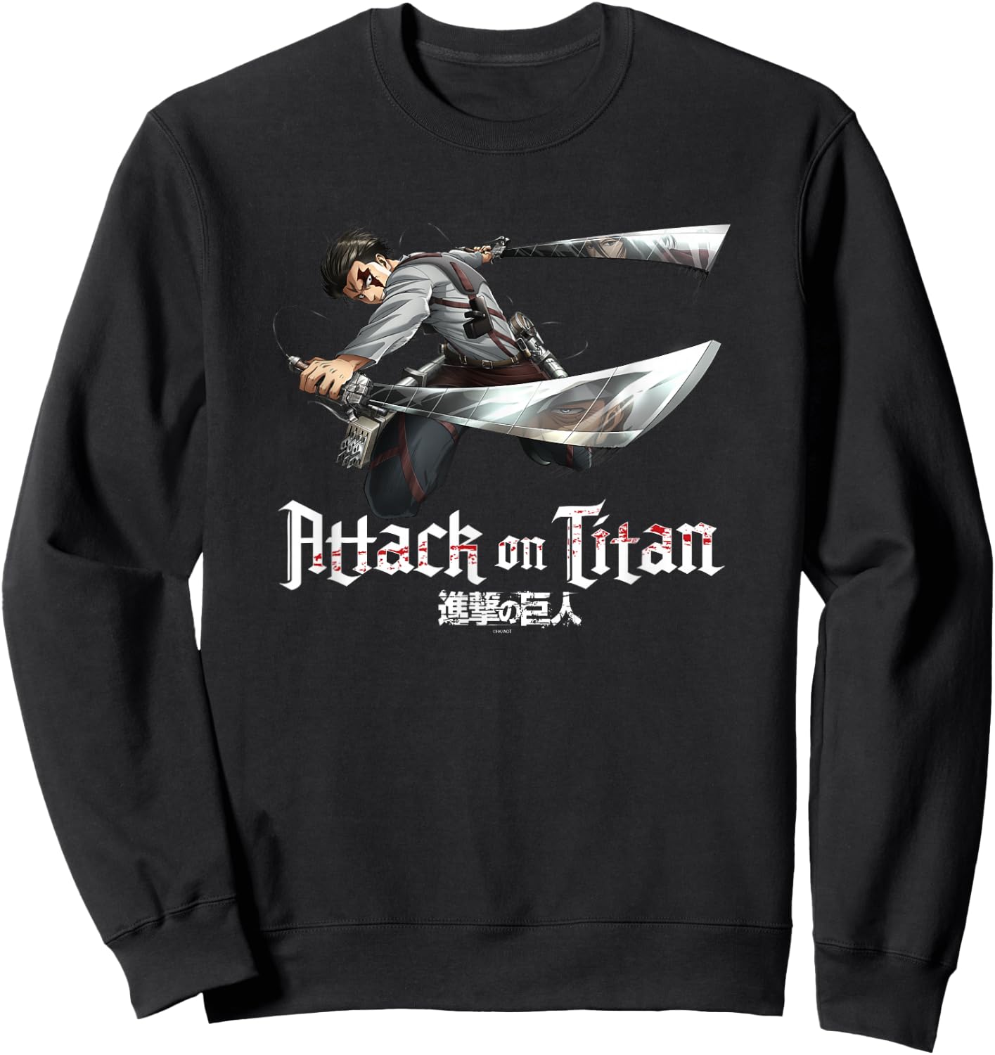 Attack on Titan Season 3 Levi Jump Attack Anime Sweatshirt - Sweatshirt | Black