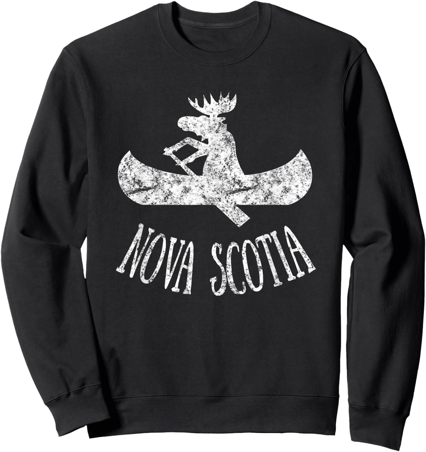 Nova Scotia Moose Shirt | Moose Canoe Sweatshirt - Sweatshirt | Black