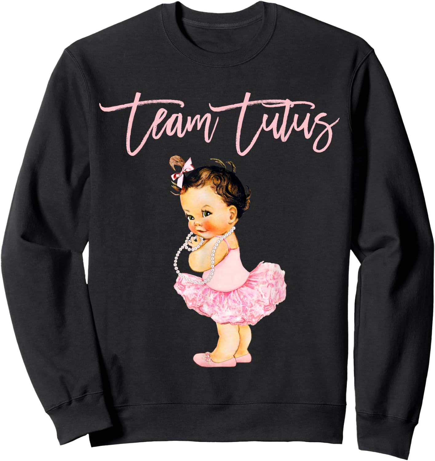 Team Tutu Girl Gender Reveal Baby Shower Touchdown Gift Sweatshirt - Sweatshirt | Black