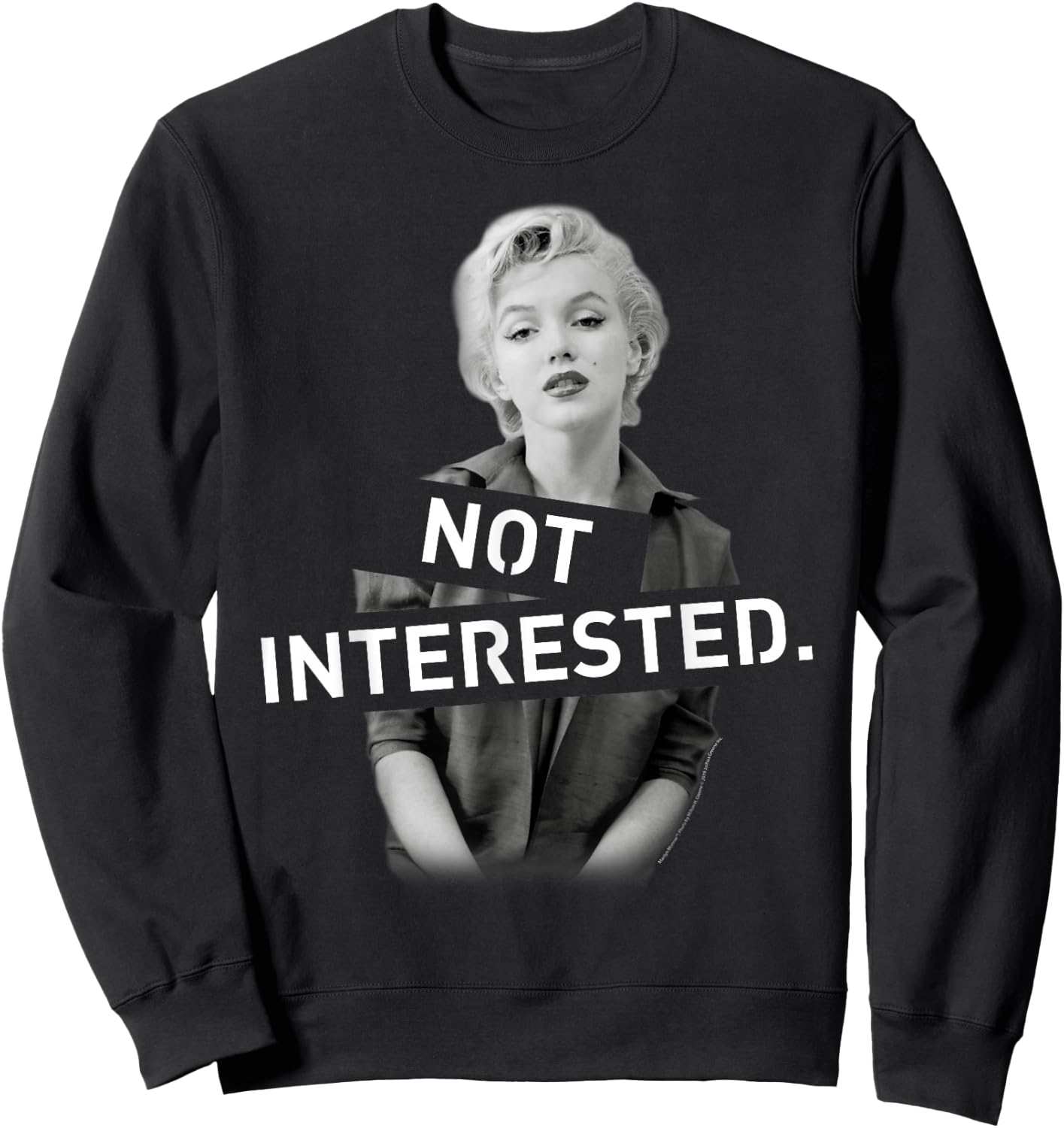 Marilyn Monroe : Black, Women's, Small, Short Sleeve, Classic Fit, Graphic Artwork: OMMS-0078 Sweatshirt - Sweatshirt | Black