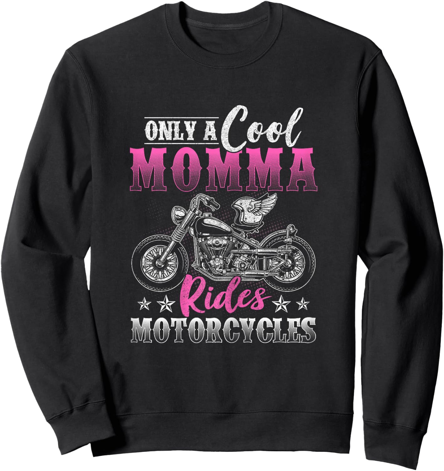 Funny Motorcycle Lover Graphic Biker Moms Motorbike Rider Sweatshirt - Sweatshirt | Black